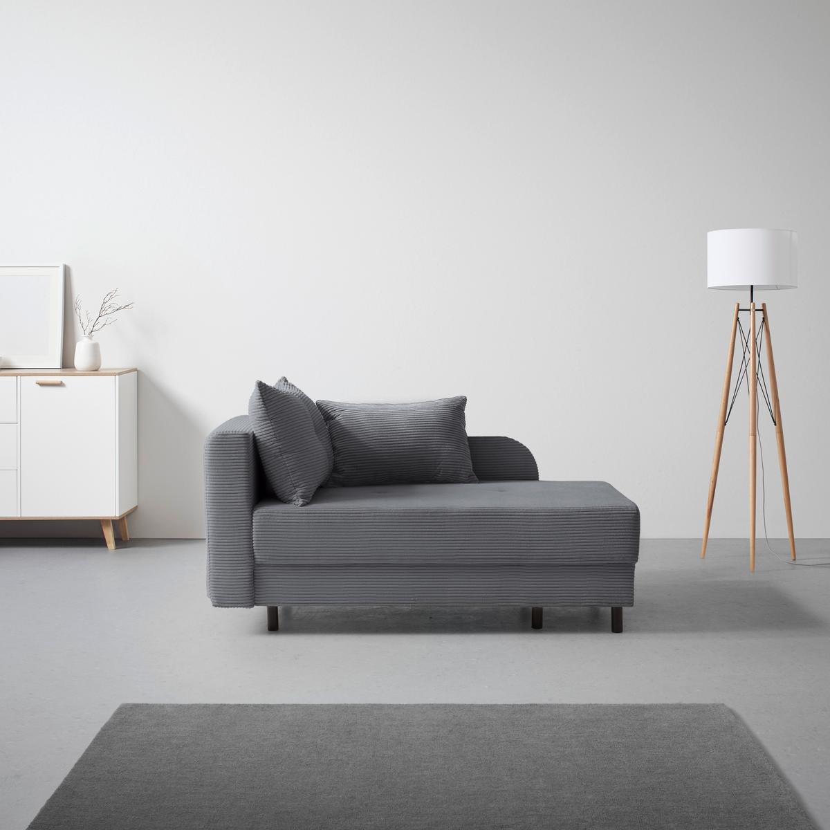 Liege Nova Dunkelgrau - Dunkelgrau/Schwarz, MODERN, Holz/Textil (85/62/145cm) - Mömax