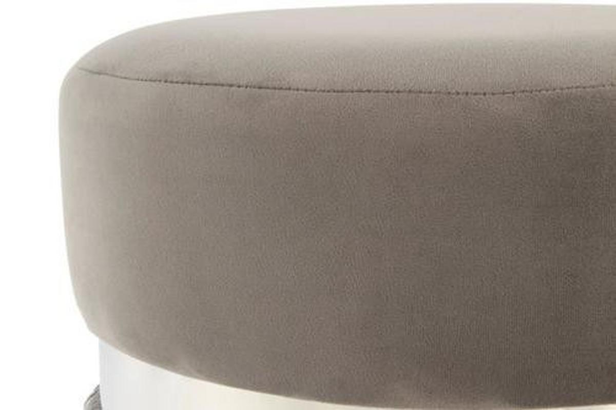 HOCKER Hocker in Grau mit Fransen - Silberfarben/Grau, Basics, Holzwerkstoff/Textil (38/45/38cm) - Kayoom