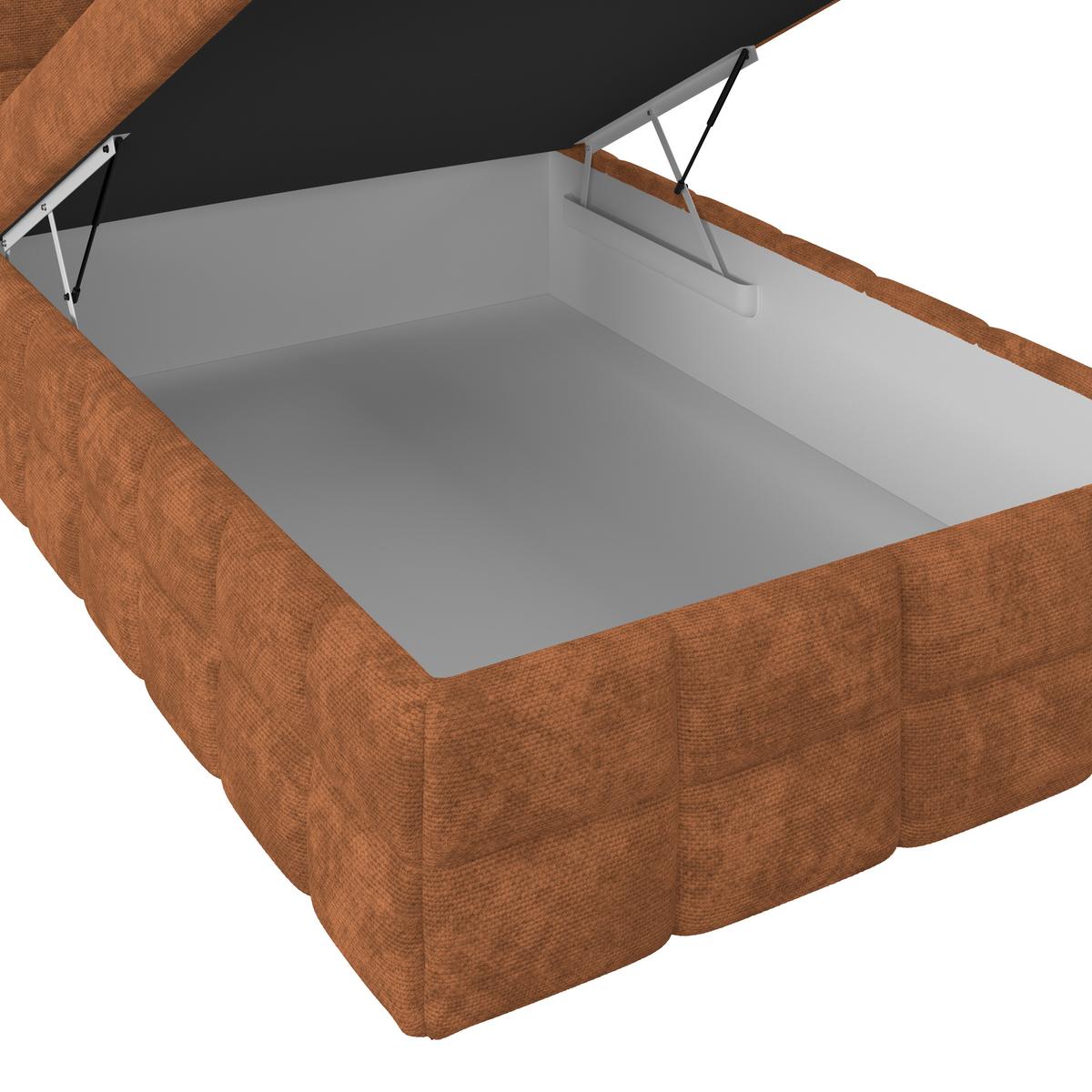 Box Krevet Vega - boje hrđe/bijela, Trend, tekstil/drvo (120/200cm) - Modern Living