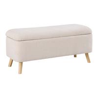 Sitzbank Jenson Beige - Beige/Naturfarben, MODERN, Holz/Textil (100/43/40cm) - Mömax