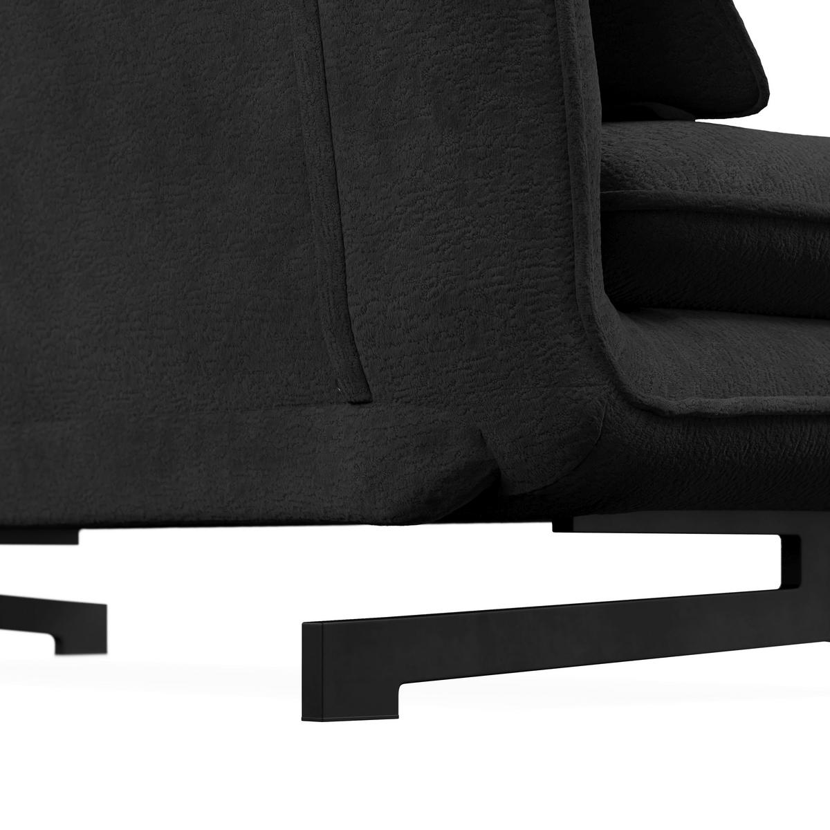 Kanapéágy Luna - fekete/sötétszürke, Modern, textil/fém (142/62/40cm) - Bessagi Home