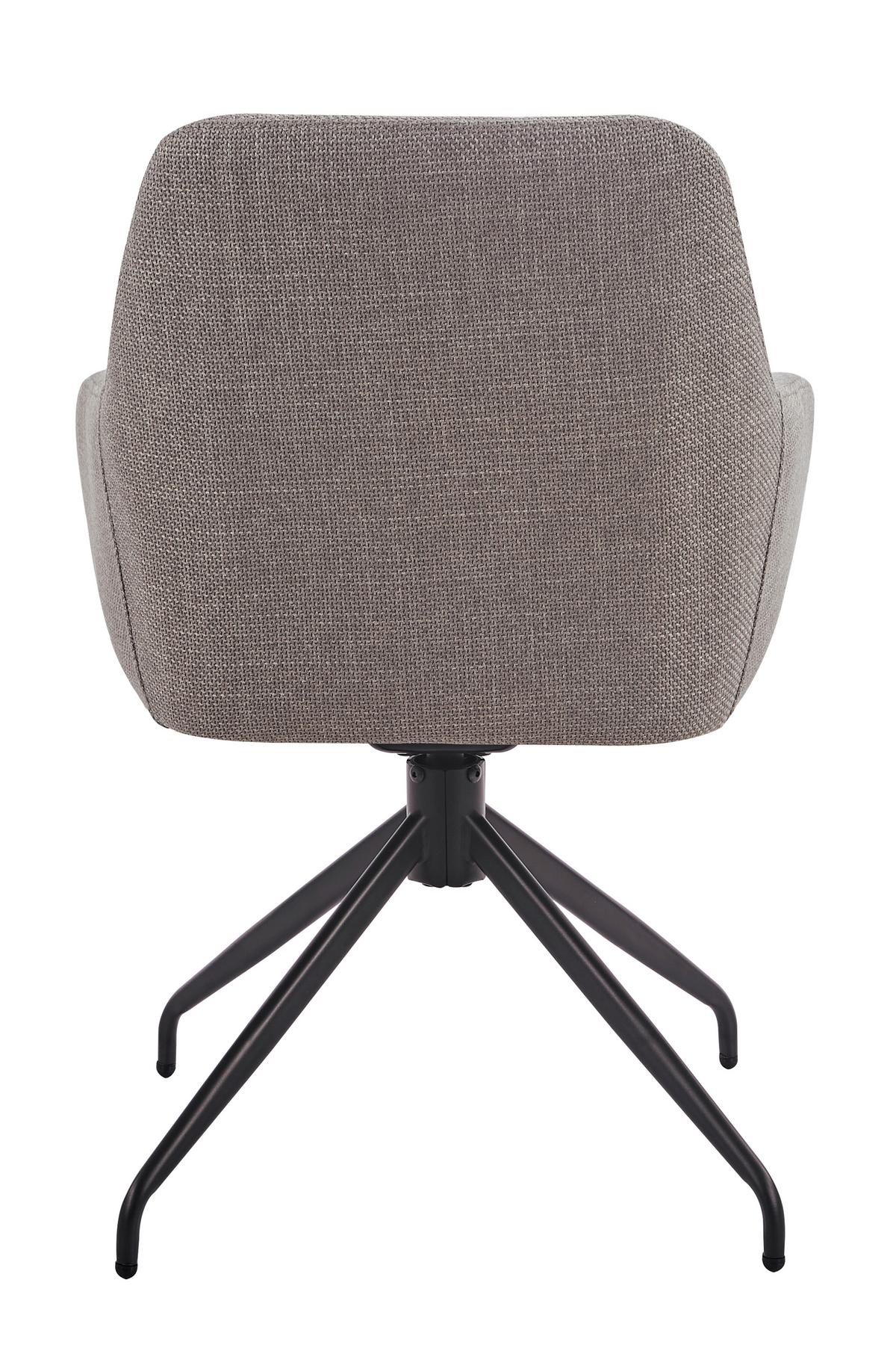 ARMLEHNSTUHL-SET TRIEST S 2ER-SET - Schlammfarben/Schwarz, MODERN, Textil/Metall (56/83/60cm) - MID.YOU