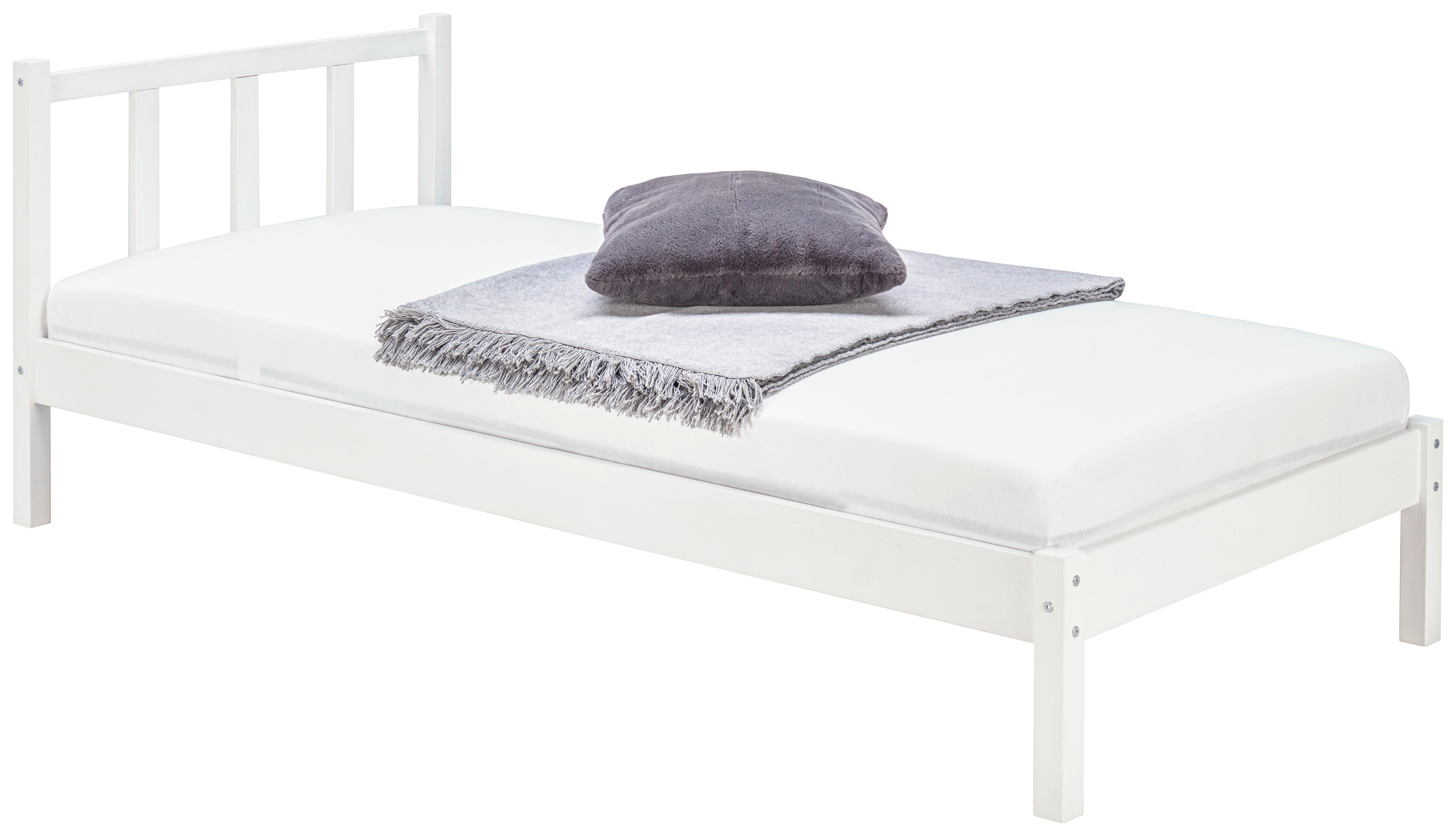 Postelja Maren - bela, Basics, les (90/200cm)
