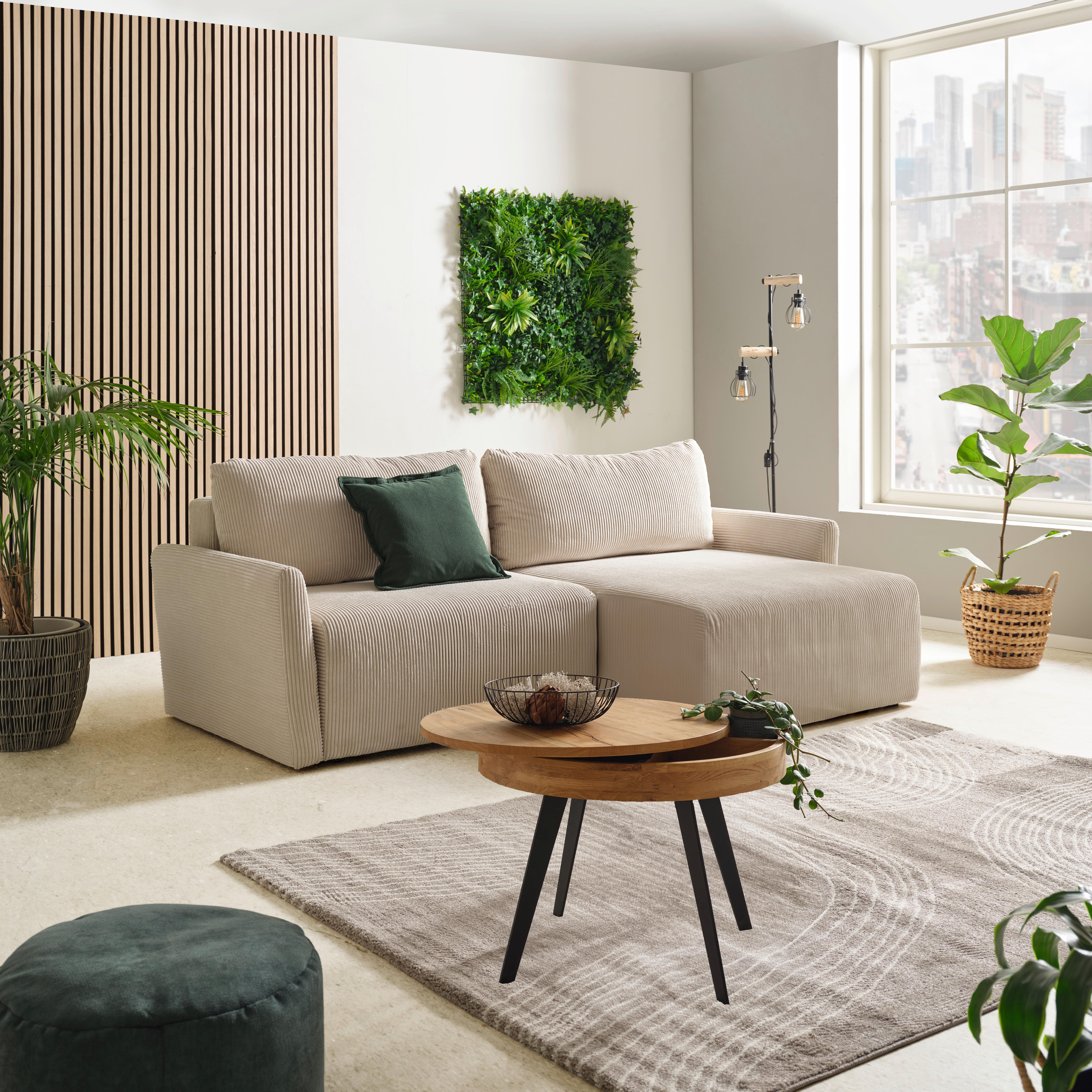 Kutna Garnitura Sonos - crna/ecru, Moderno, tekstil (228/146cm)