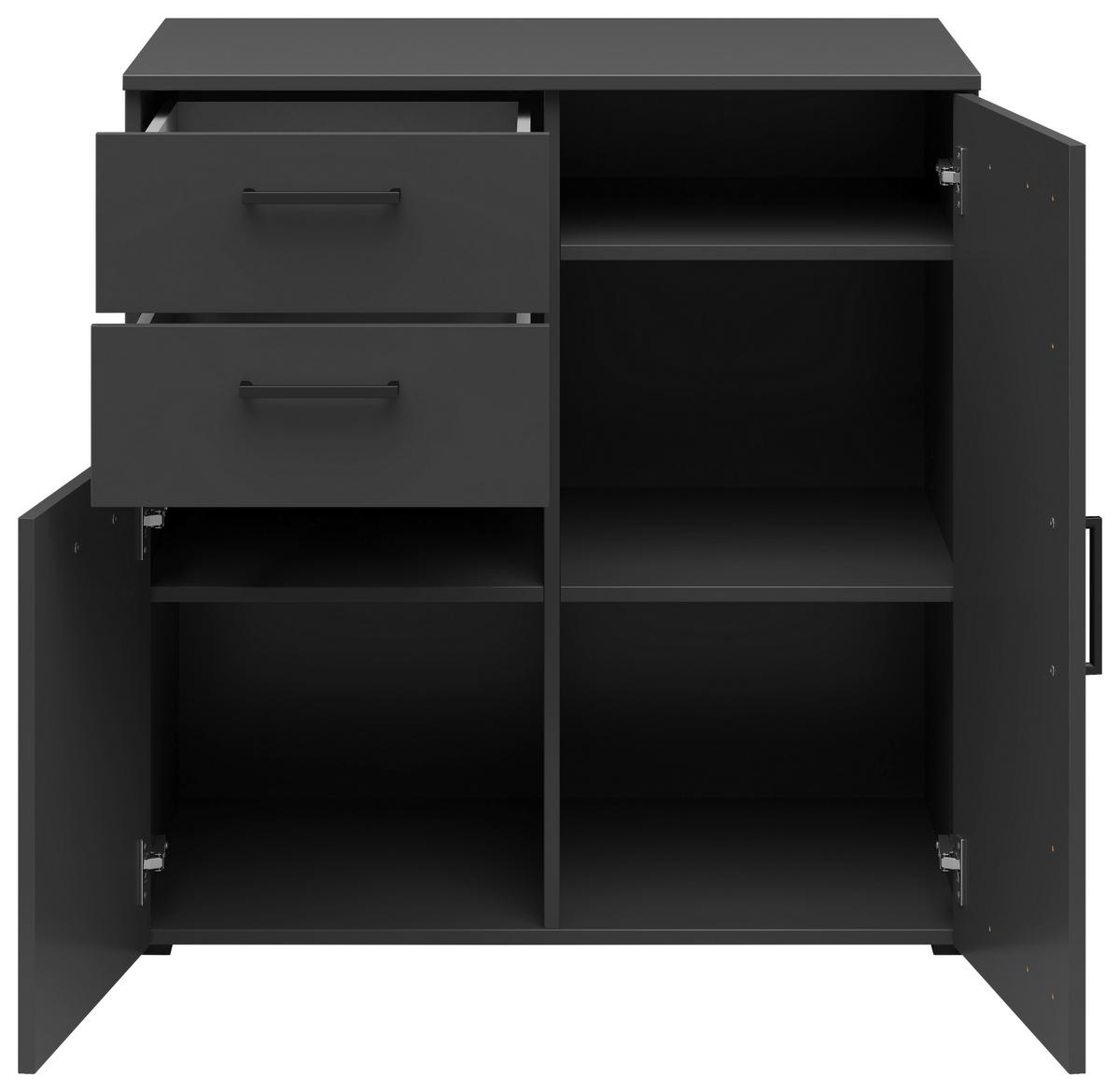 Kommode Multistauraum Graphitfarben - Anthrazit/Graphitfarben, Modern, Holzwerkstoff/Kunststoff (80/83/52cm) - Premium Living
