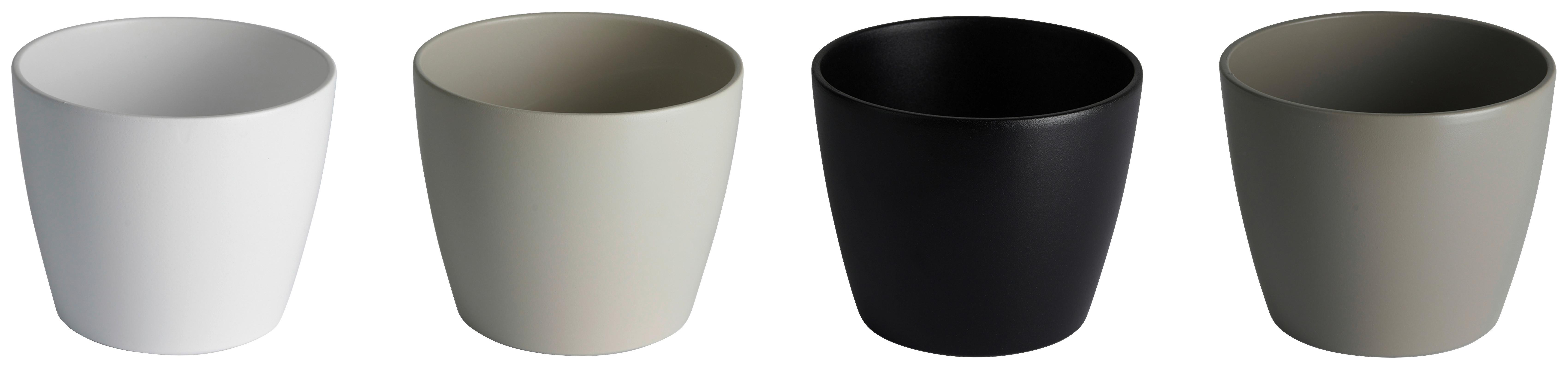 Kaspó Luisa - fekete/fehér, Modern, kerámia (25,7/21cm) - Mömax