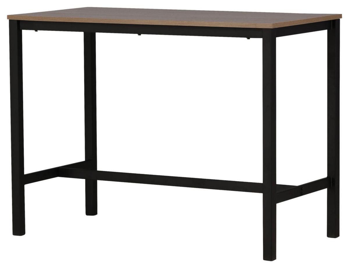 BARTISCH CAMDEN - Walnussfarben/Schwarz, Design, Holzwerkstoff/Metall (120/60/90cm) - Livetastic