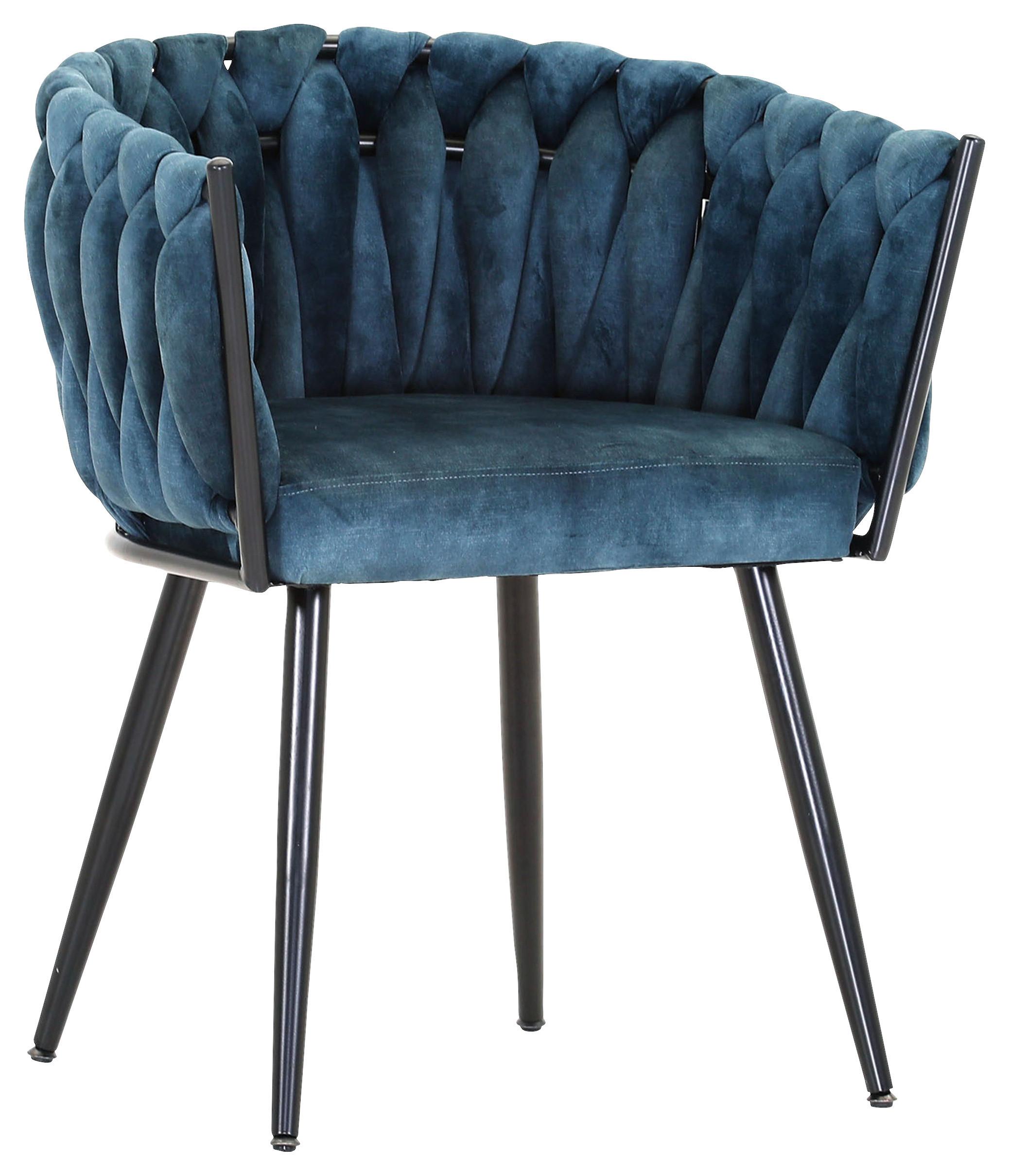 KRZESŁO Z PODŁOKIETNIKAMI WEAVY -COUTURE- - turkusowy/niebieski, Lifestyle, metal/tkanina (60/78/55cm) - Landscape