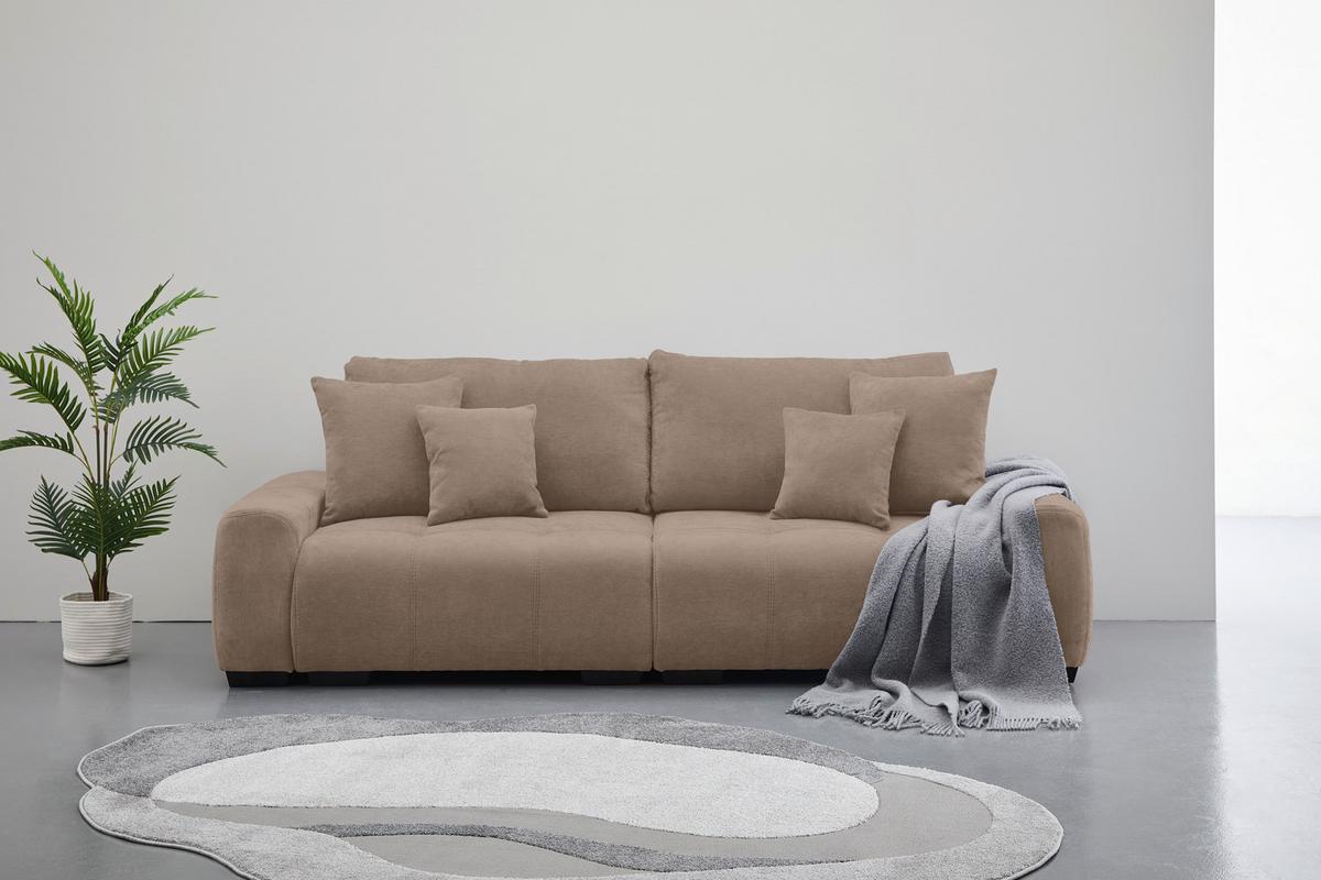 Mega Sofa Toledo - tamno smeđa/taupe, Konvencionalno, tekstil/plastika (250/100/90cm) - Best Price