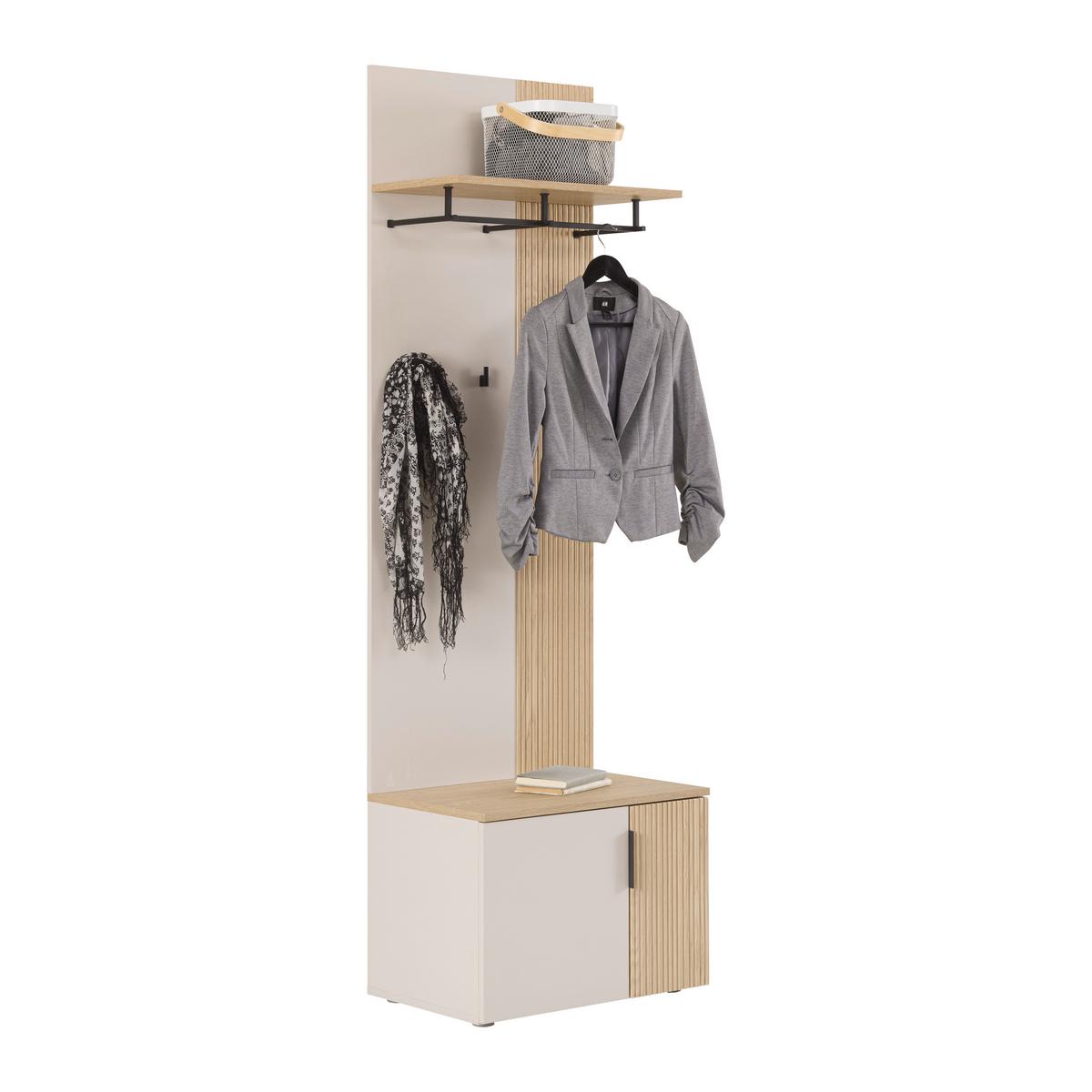 Garderobni Panel Cannes - kašmir/boja hrasta, Moderno, pločasti materijal (60/195/31,6cm) - Modern Living
