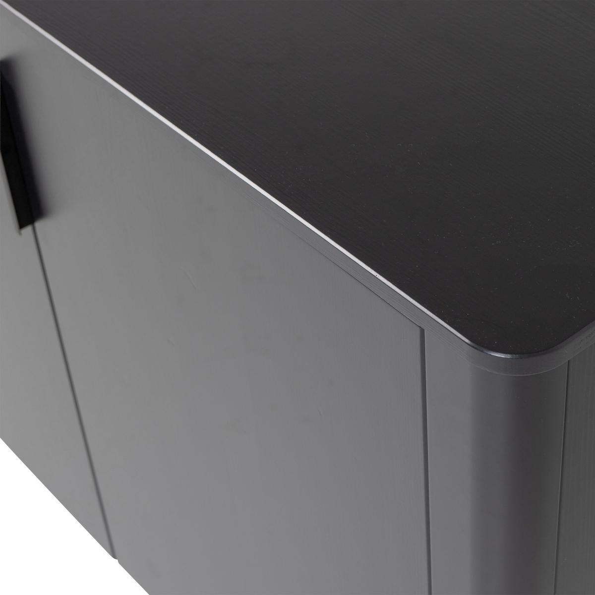 Sideboard Gunnar Schwarz B: 201 cm - Schwarz, Design, Holz/Metall (201/85/44cm) - Livetastic