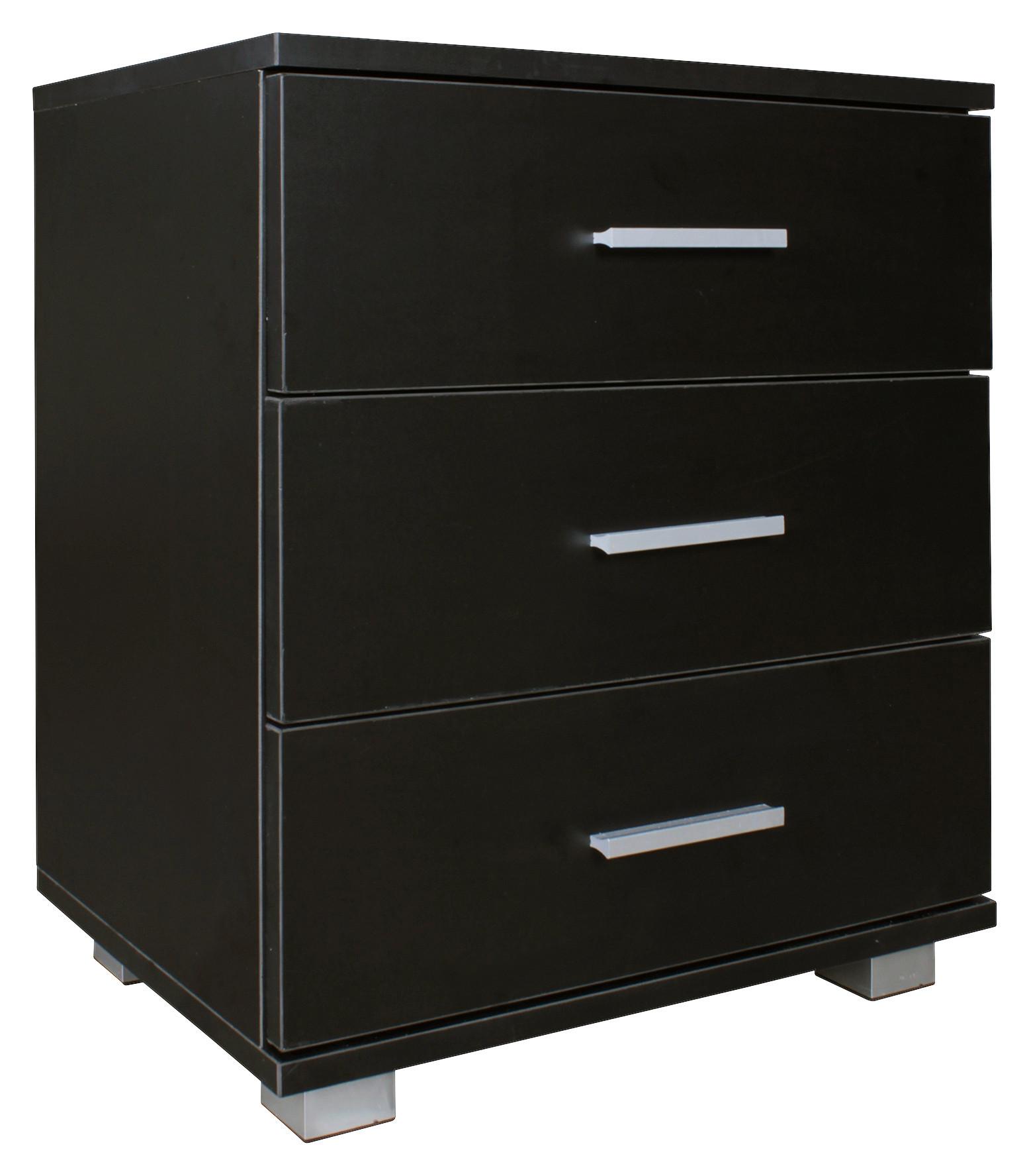 Nočna Omarica Nina - srebrne barve/črna, Konvencionalno, kovina/umetna masa (45/54/34cm) - MID.YOU