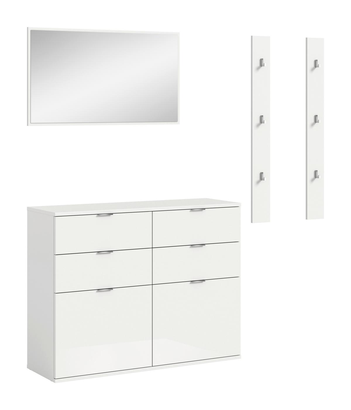 GARDEROBE PROJEKT X - Weiss Hochglanz/Weiss, Design, Holzwerkstoff (171/193/37cm) - Livetastic