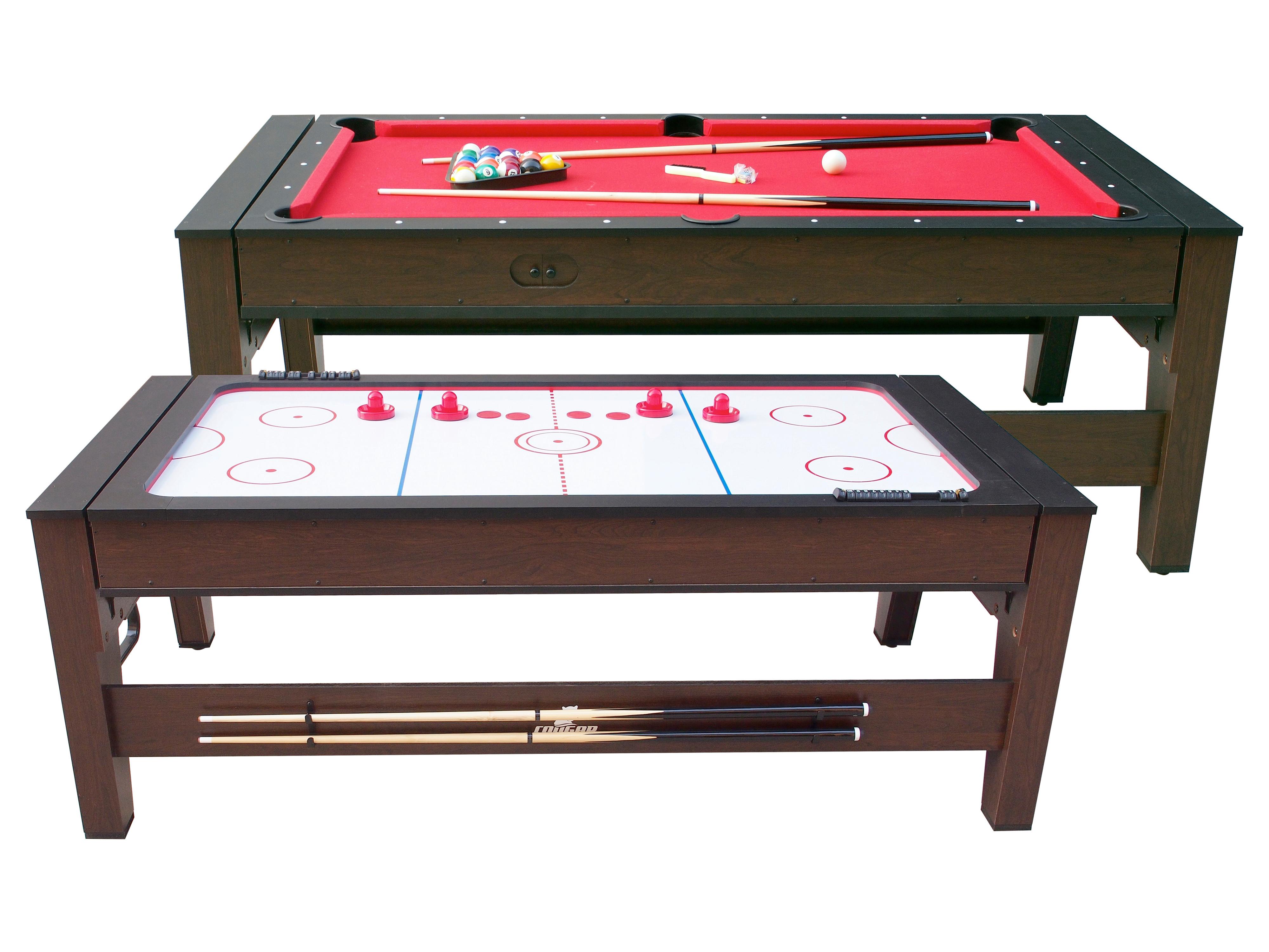 Multispieltisch Reverso inkl. Zubehör - Rot/Braun, KONVENTIONELL, Holz/Kunststoff (107/81/217cm) - Ambia Garden