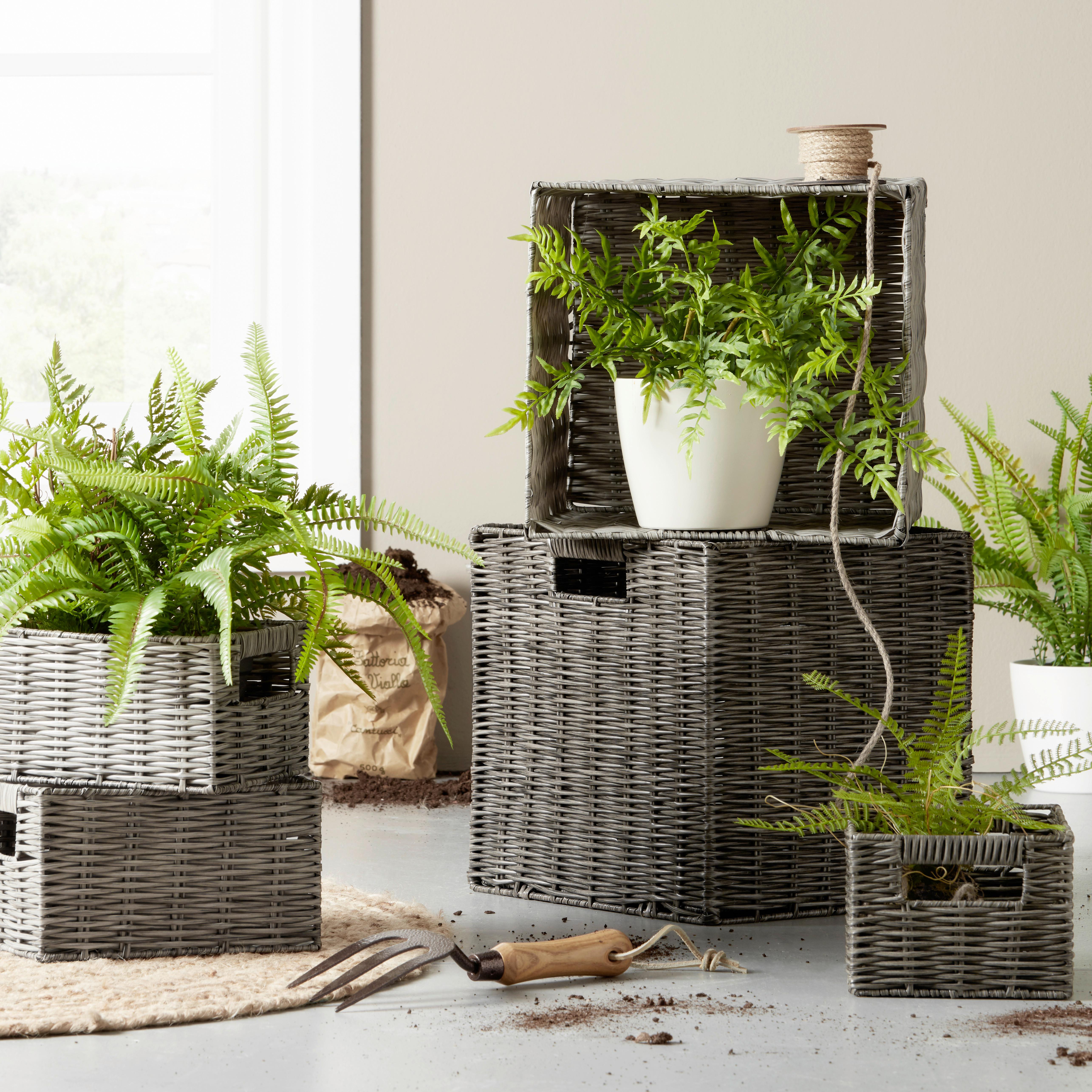 Kosárszett Vien - Szürke, Műanyag/Fém - Modern Living