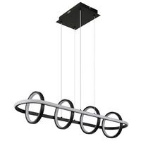 Viseča Led-svetilka Wolfhard, S Sijalko - črna/opal, Design, kovina/umetna masa (90/28/120cm) - Globo