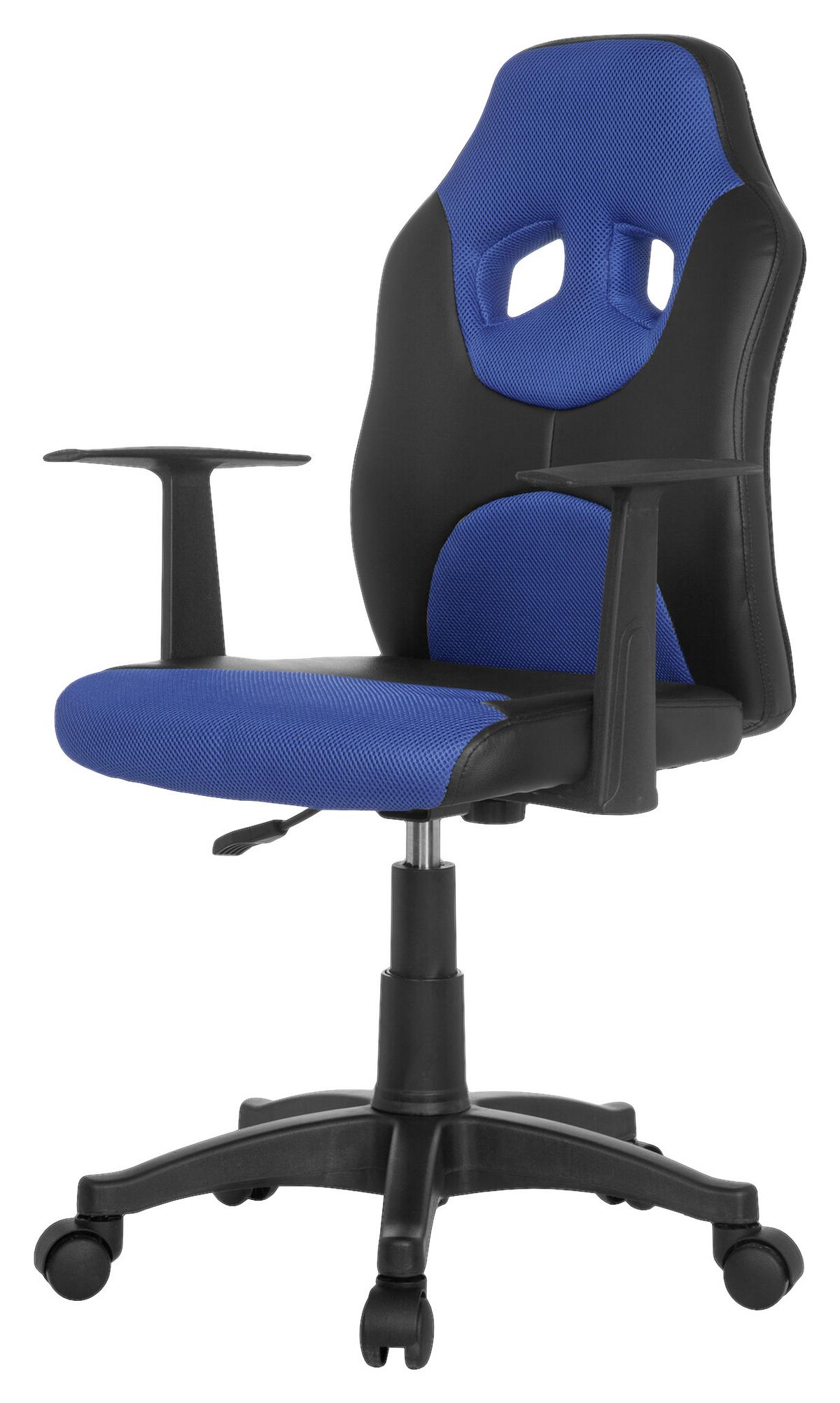 Mladinski Vrtljivi Stol Kid Racer Al, Črna, Modra - modra/črna, Basics, umetna masa (54/90-100/48cm) - MID.YOU
