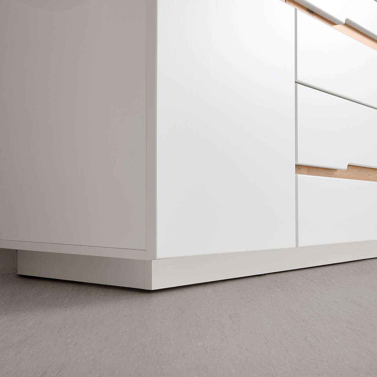 Élément TV Dallas Weiss/Eiche Artisan - chêne artisan/noir, Modern, matériau de bois (190/73/44cm) - Premium Living