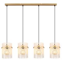 Lampă Suspendată Gorley - străveziu/auriu, Konventionell, sticlă/metal (97/4/140cm) - Globo