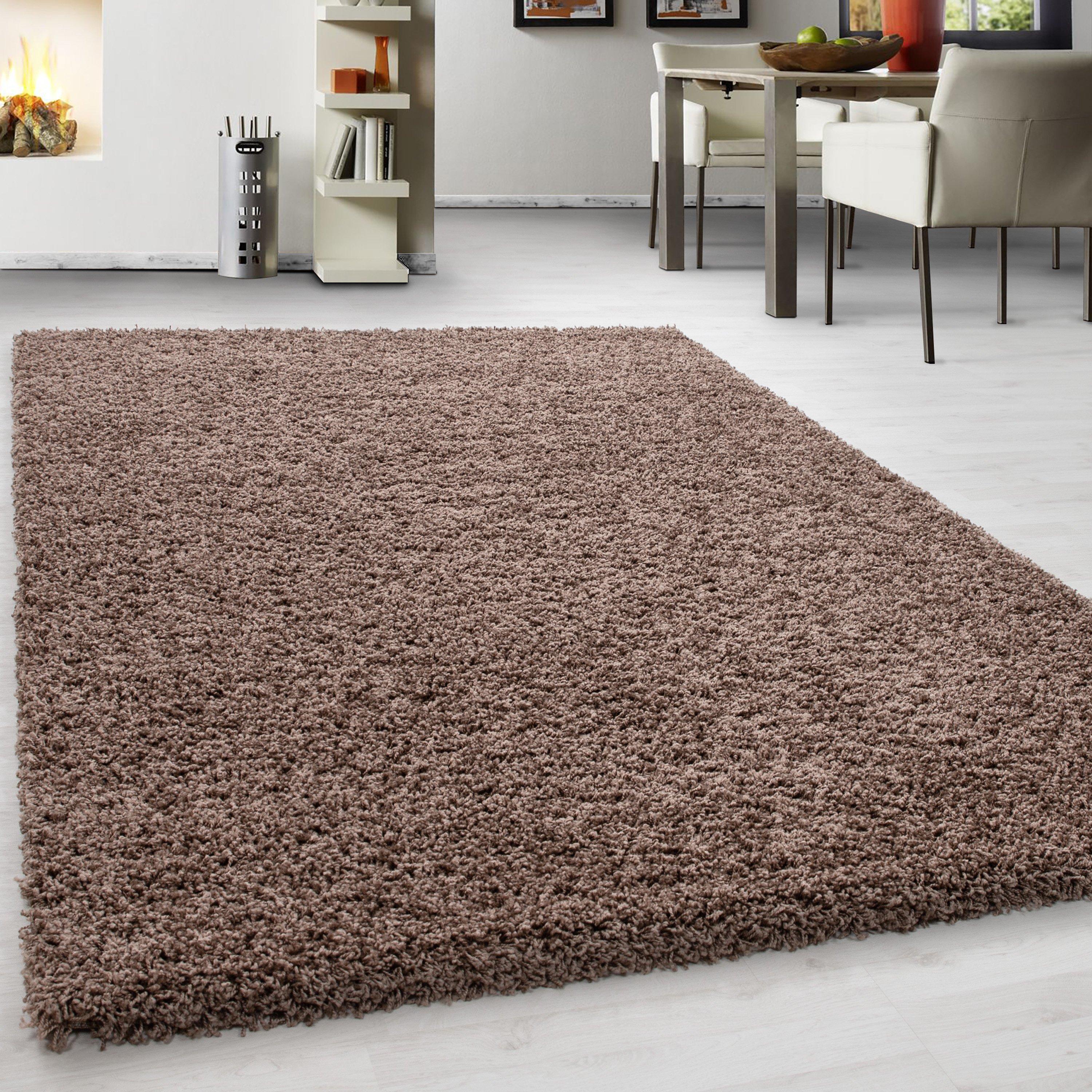 Hochflorteppich Life Mocca Hellbraun ca. 160x230cm - Hellbraun, KONVENTIONELL, Textil (160/230cm) - Novel