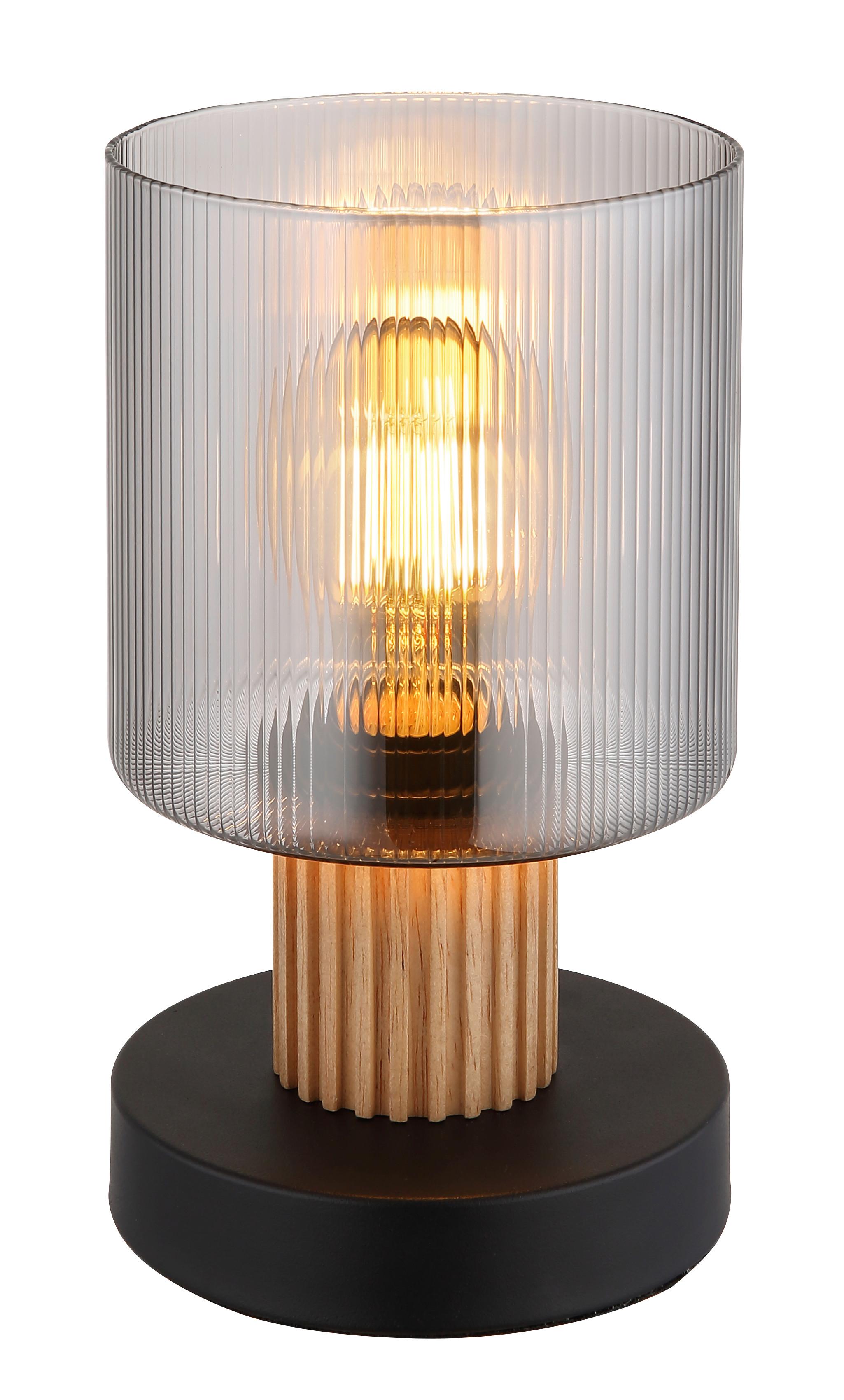 Stolna Svjetiljka Tamno Smeđa Boja - tamno smeđa/crna, Natur, staklo/drvo (12/21cm) - Globo