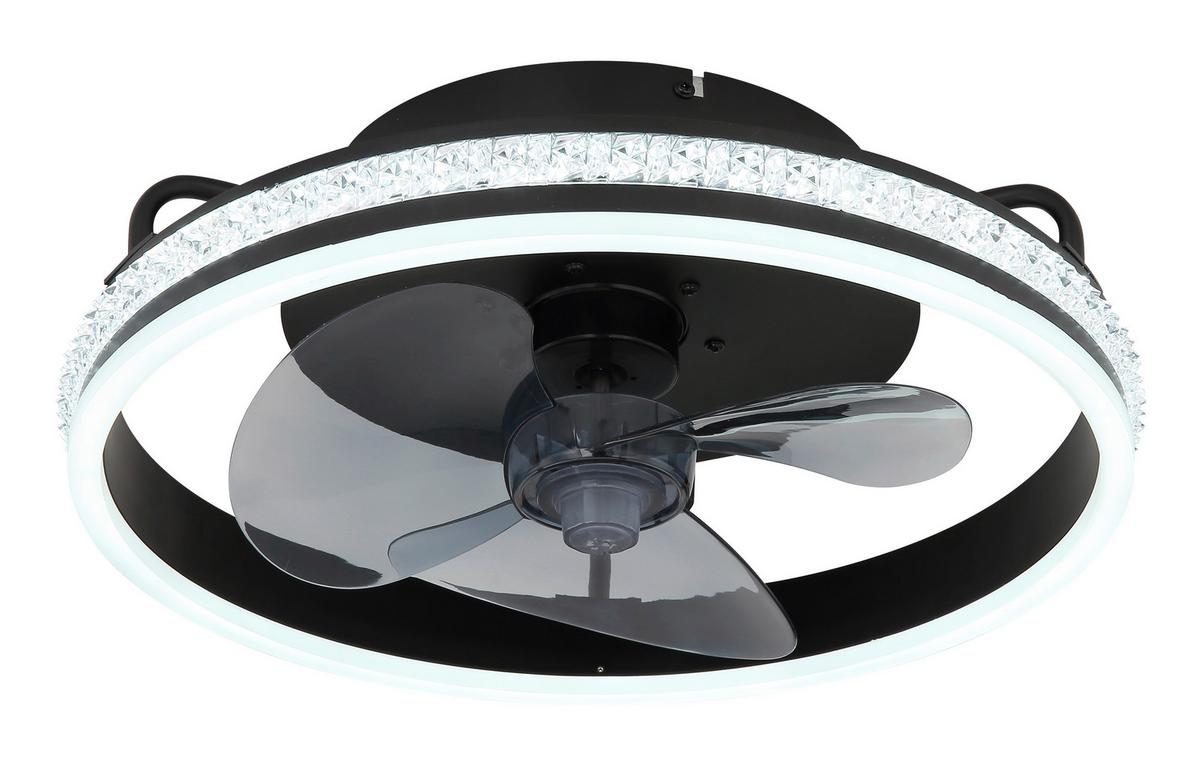 DECKENVENTILATOR 03662 - Klar/Schwarz, Design, Kunststoff/Metall (40/14,5cm) - Globo