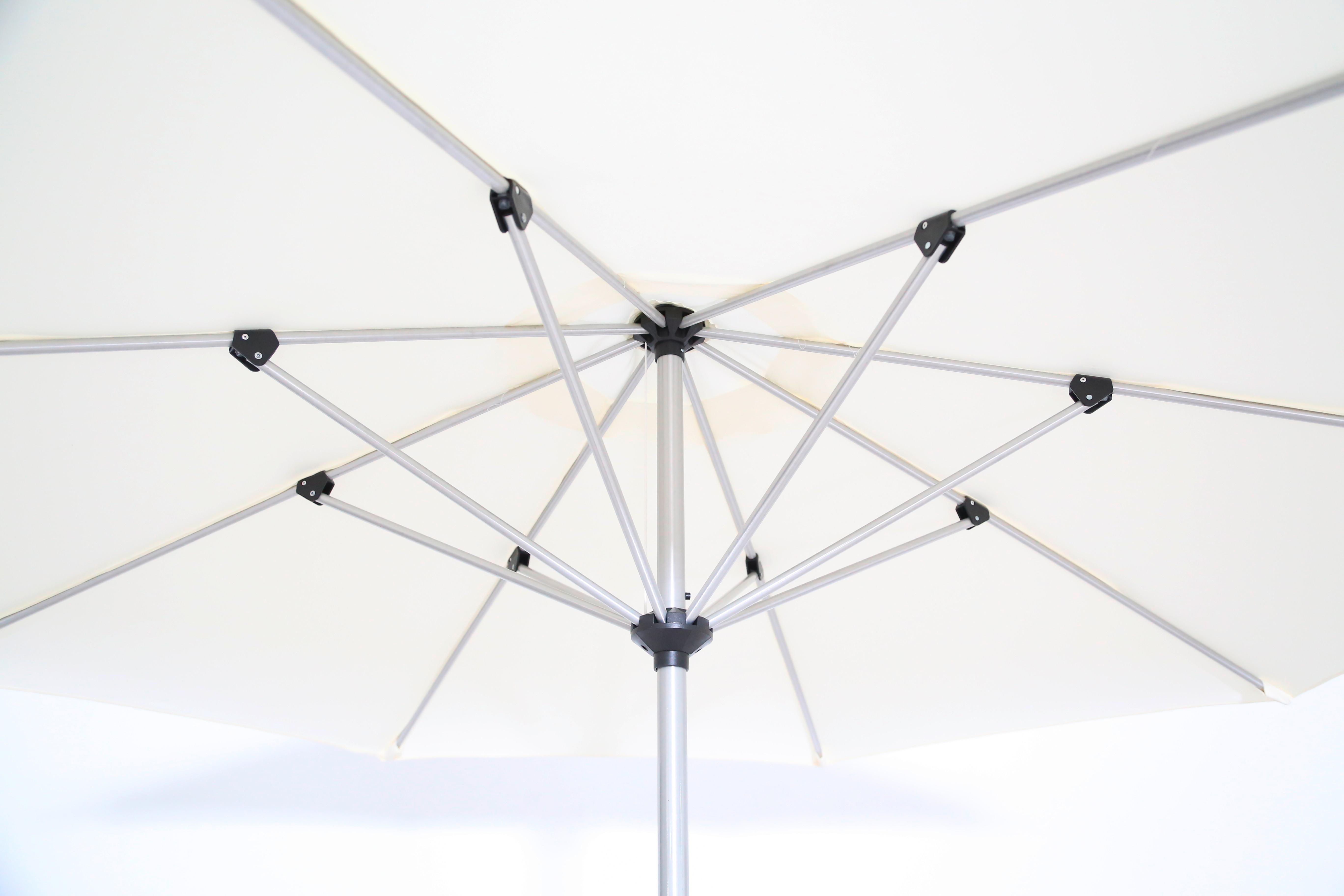 Sonnenschirm Acapole BL: 200 x 300 cm Natur- / Plantinfarben - Platinfarben/Naturfarben, Basics, Textil/Metall (200/300cm) - Gardenson