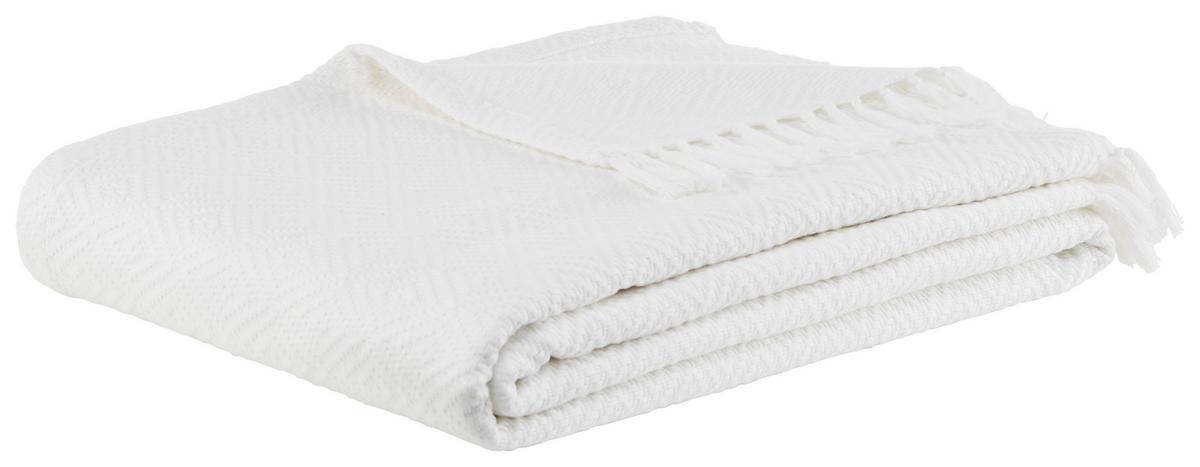 Cuvertură Frieda, cca. 130x180cm - alb, Lifestyle (130/180cm) - Modern Living