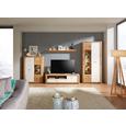 TV-Element Weiß/Eichefarben - Eichefarben/Silberfarben, KONVENTIONELL, Holzwerkstoff/Kunststoff (160/48/45cm) - Modern Living TV-Element Weiß/Eichefarben - Eichefarben/Silberfarben, KONVENTIONELL, Holzwerkstoff/Kunststoff (160/48/45cm) - Modern Living