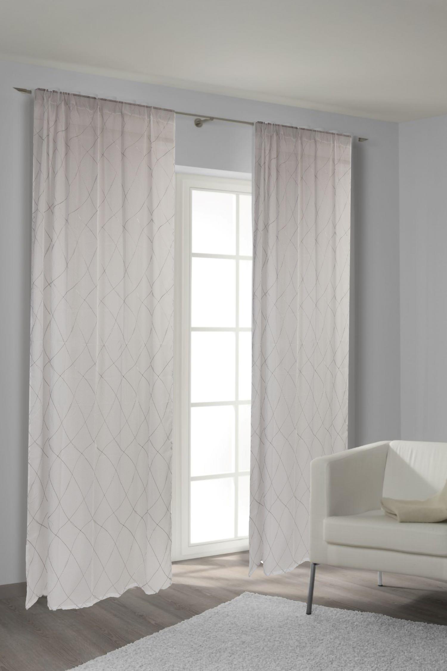 Draperie gata confecționată 51172 - argintiu, textil (140/240cm)