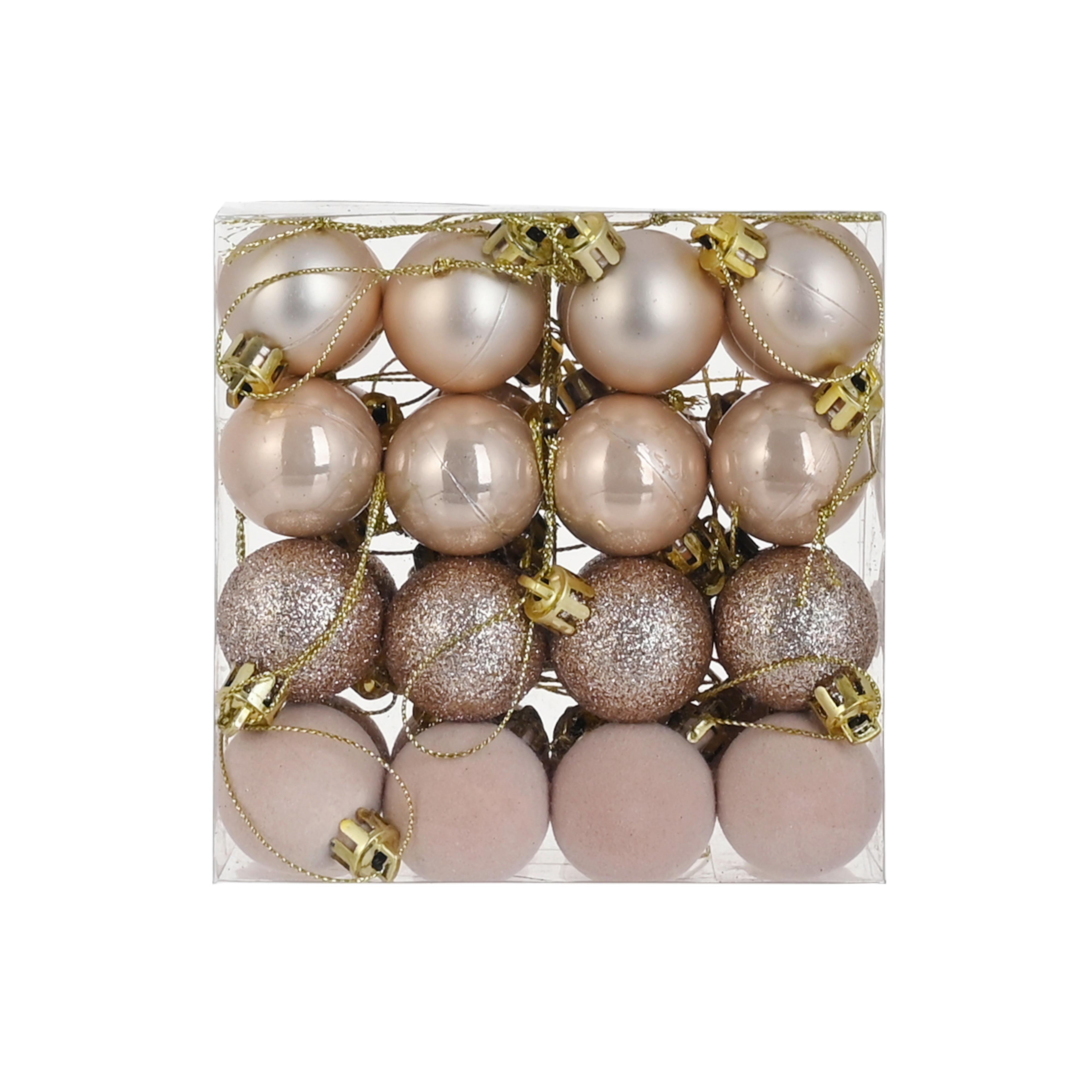 Set globuri de Crăciun 32/1 Noelina, Ø: cca. 3 cm - șampanie, Konventionell, plastic (3cm) - Mömax