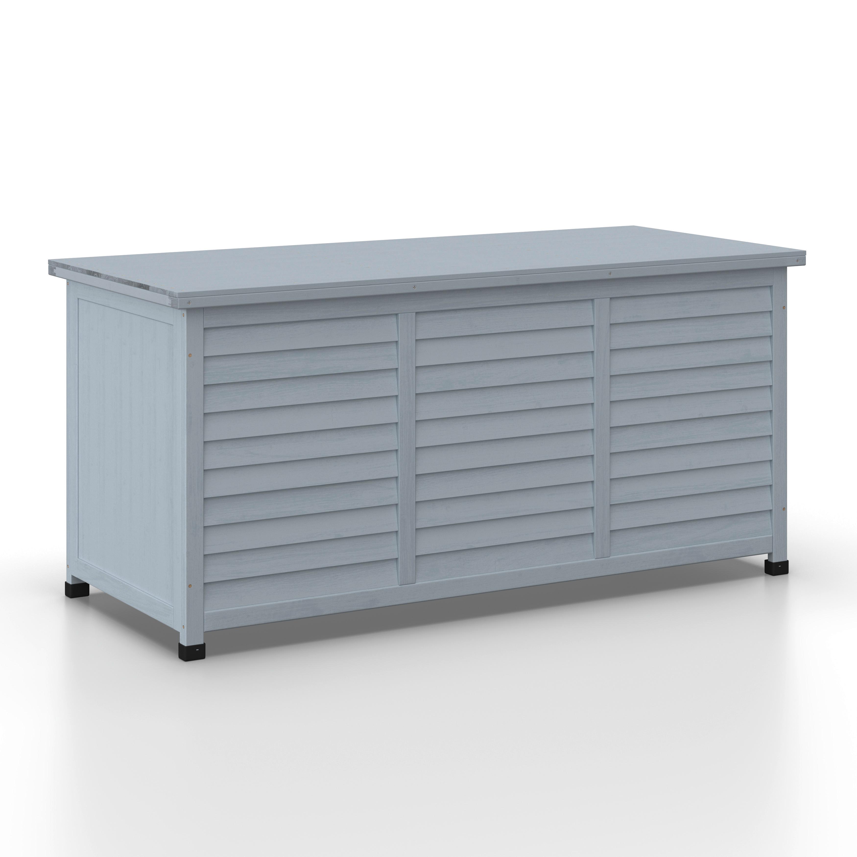 Kissenbox Joris Grau aus Echtholz - Grau, MODERN, Holz (127/60/56cm) - Bessagi Garden