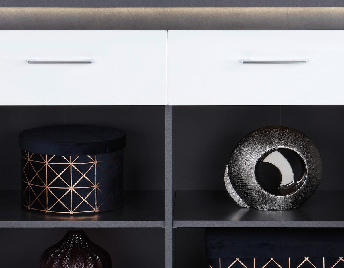 Komoda Alassio Alsk12 - barve kroma/črna, Moderno, umetna masa/leseni material (109/86,2cm) - Mömax