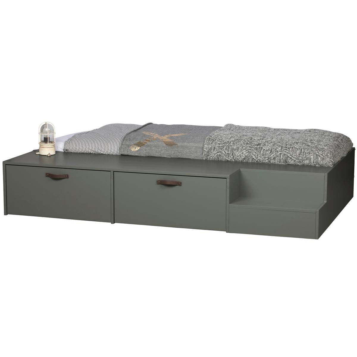 Bett Stage Dunkelgrün ca. 80x200 cm - Dunkelgrün, Design, Holz (80/200cm) - Livetastic