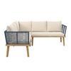 LOUNGESET JULINA - akaciefärgad/cremefärgad, Modern, metall/trä (205/76/72cm) - Bessagi Garden