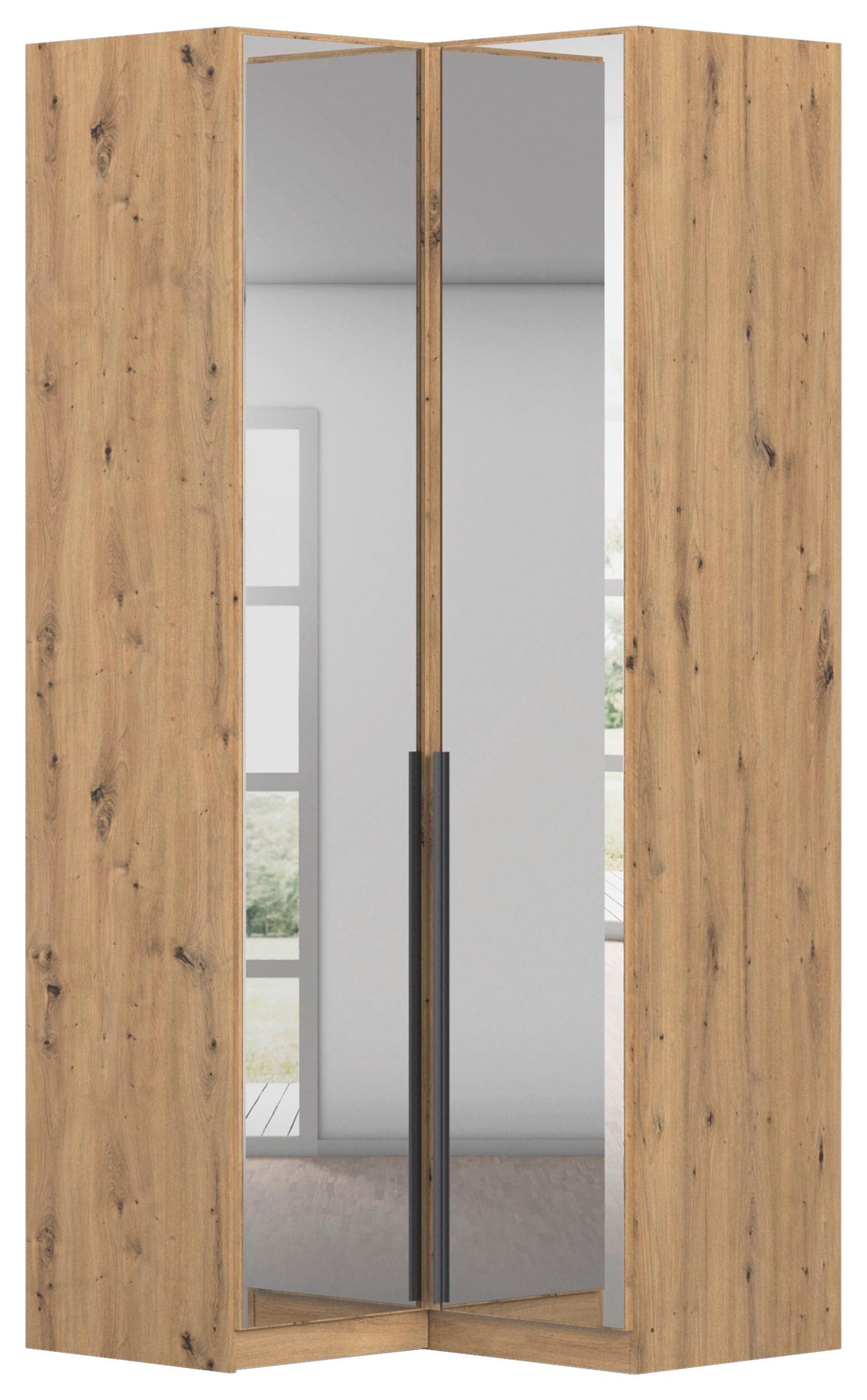 Kutni Ormar Za Odjeću Alabama - siva/srebrne boje, Moderno, staklo/drvni materijal (100/229/102cm) - Modern Living