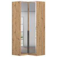 Kutni Ormar Za Odjeću Alabama - siva/srebrne boje, Moderno, staklo/drvni materijal (100/229/102cm) - Modern Living