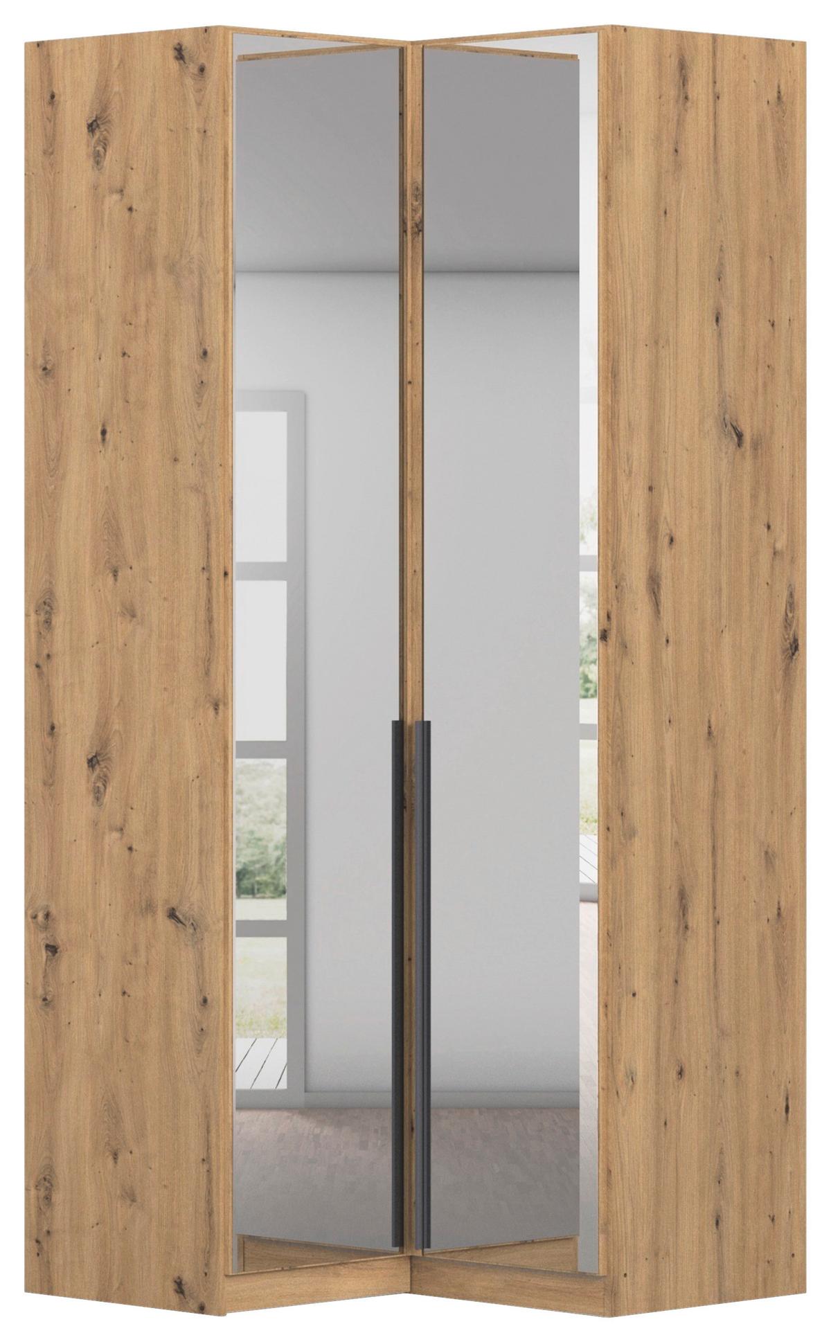 Kutni Ormar Za Odjeću Alabama - siva/srebrne boje, Moderno, staklo/drvni materijal (100/229/102cm) - Modern Living