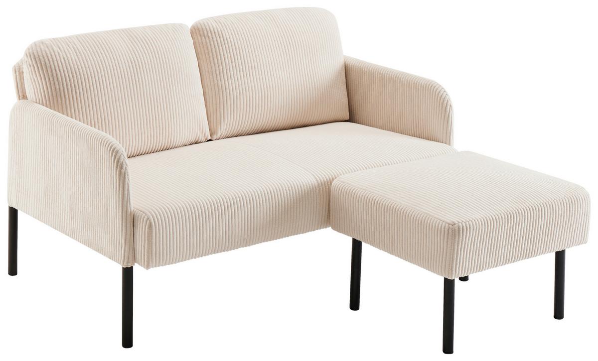 Dvosjed Miami - bež/crna, Moderno, drvo/metal (120/73,5/77cm) - Based