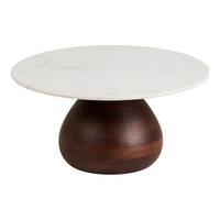Couchtisch Heide ca. 70x70x35 cm Weiß/Dunkelbraun - Dunkelbraun/Weiß, Design, Holz/Stein (70/70/35cm) - MID.YOU