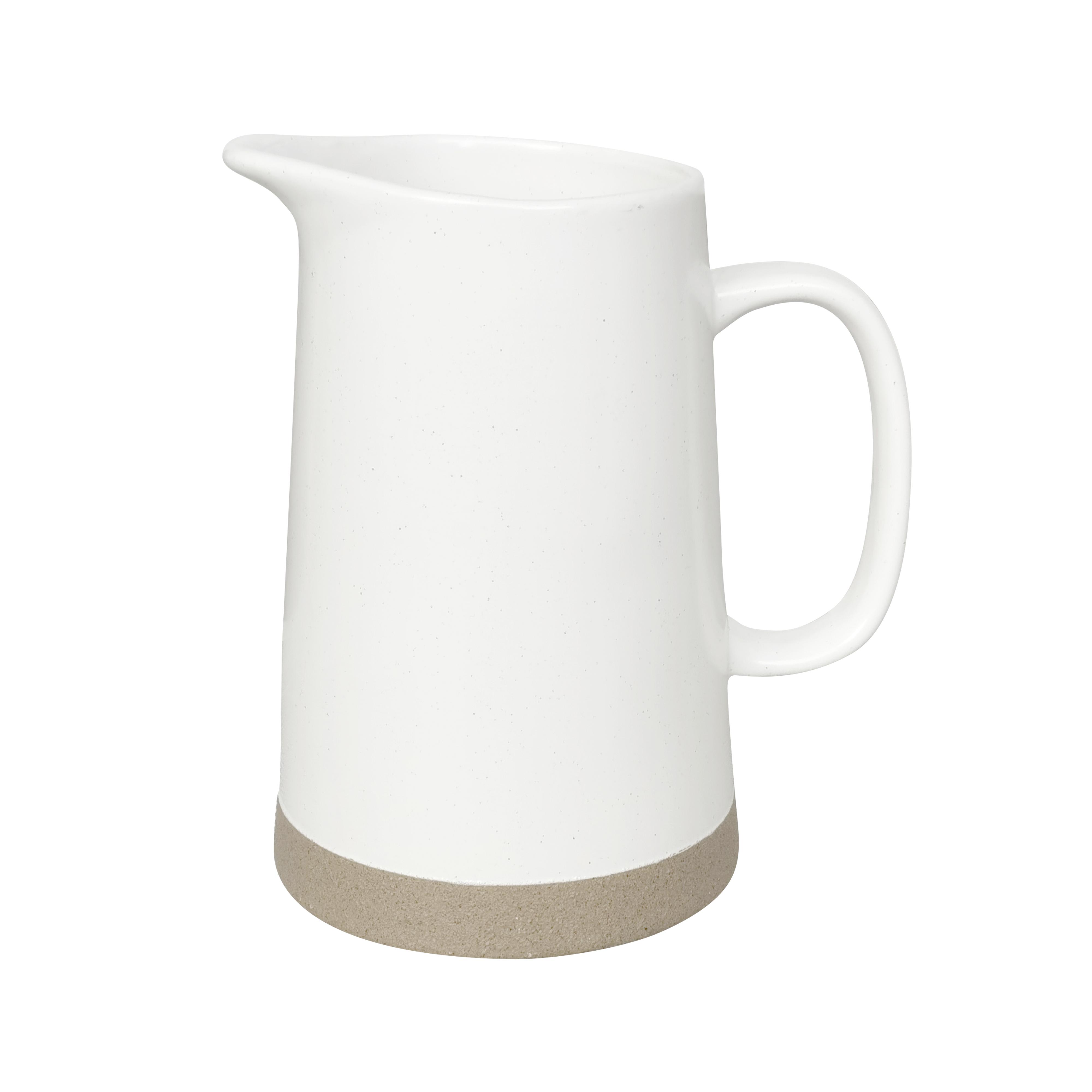Karaffe Emilia aus Steinzeug ca. 1l - Weiß, ROMANTIK / LANDHAUS, Keramik (15,9/17,5cm) - Zandiara
