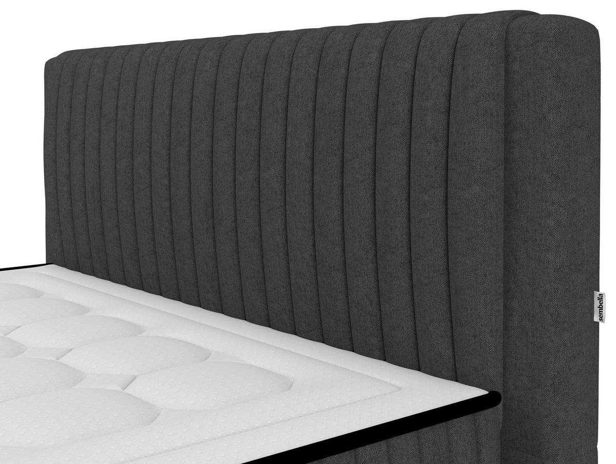 Bett Elena Schwarz ca. 120x200cm - Schwarz, KONVENTIONELL, Holz/Holzwerkstoff (120/200cm) - Sembella