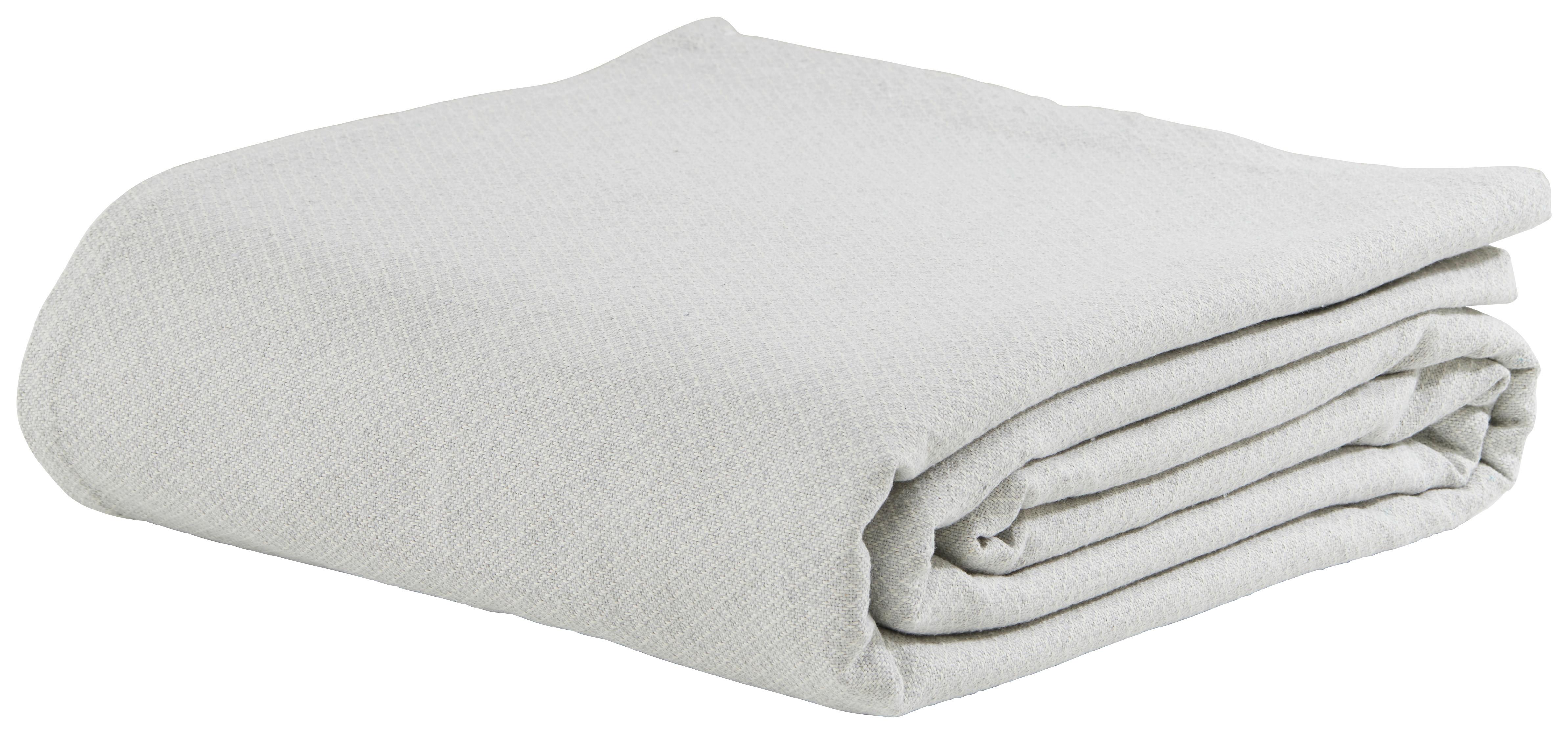 Ágytakaró Dobby Uni - Fehér/Ezüst, Textil (240/210cm) - Premium Living
