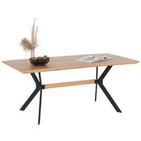 Jedilna Miza Rupert, Hrast, Črna - črna/barve hrasta, Moderno, kovina/leseni material (180/76/90cm)