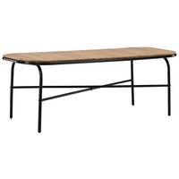 Gartentisch Holmbeck ca. 200x90x75cm Schwarz/Akazie - Schwarz, KONVENTIONELL, Holz/Metall (200/90/75cm) - Gardenson