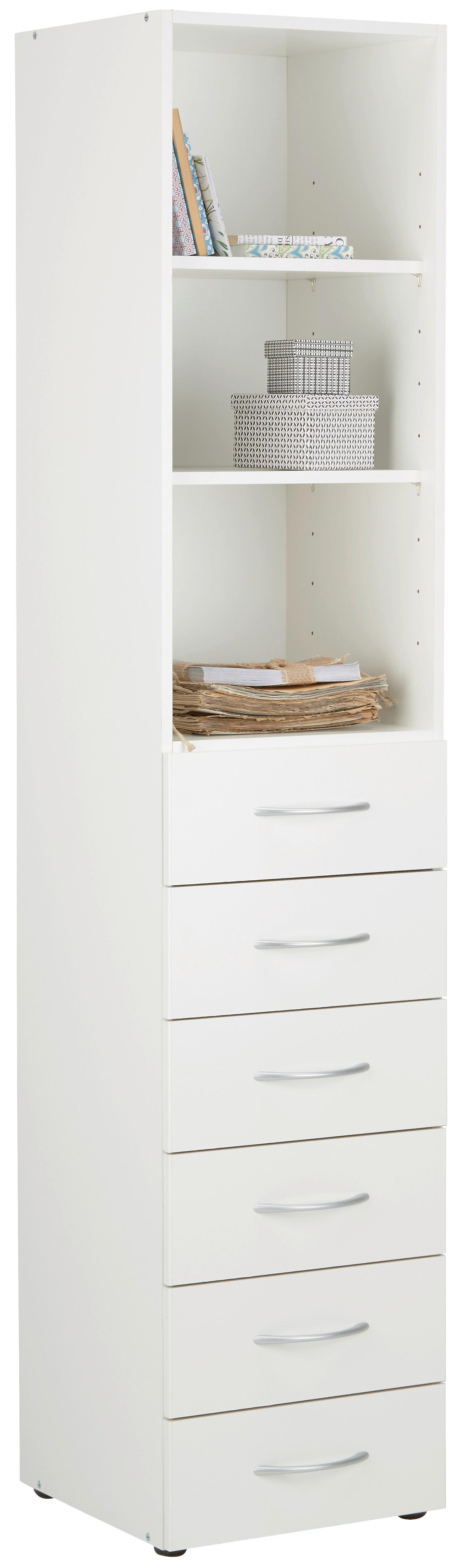 Mehrzweckschrank in Weiß - Alufarben/Weiß, Holzwerkstoff/Kunststoff (40/185/40cm) - Modern Living