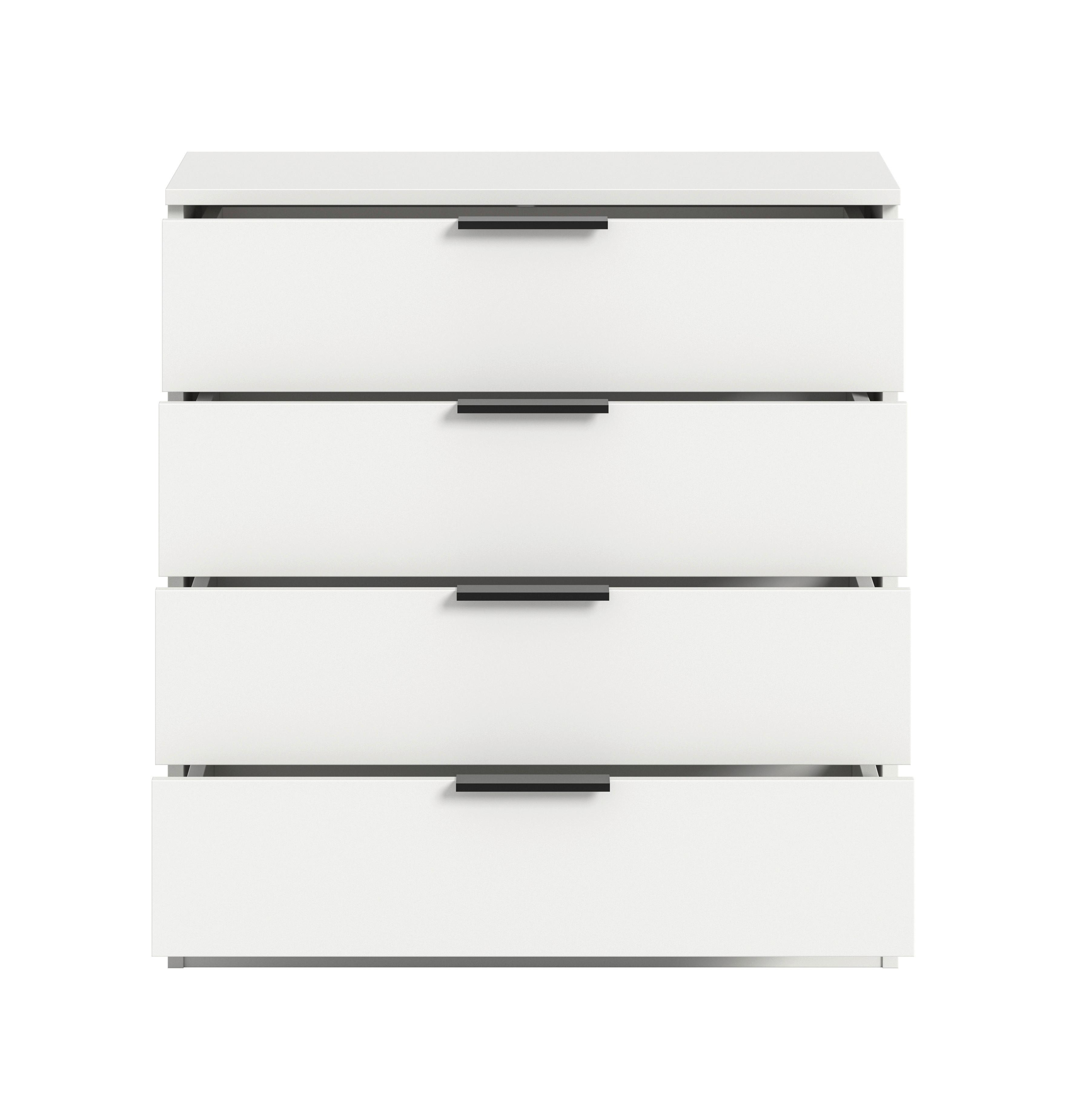 Kommode Kopenhagen Weiß - Schwarz/Weiß, Design, Holzwerkstoff/Kunststoff (74/80/35cm) - Livetastic
