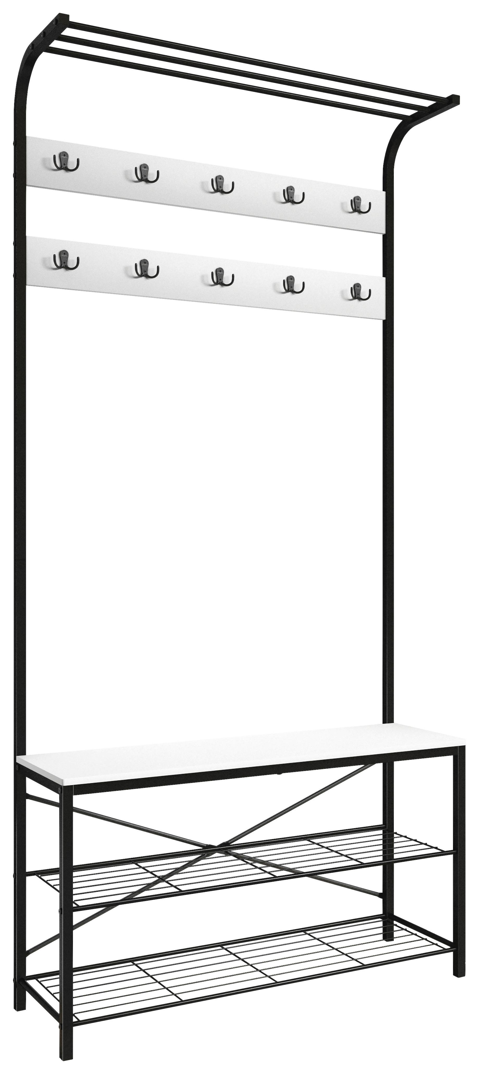 GARDEROBE TALIRO GR - Weiss/Schwarz, Design, Holzwerkstoff/Metall (90/190/30cm) - MID.YOU