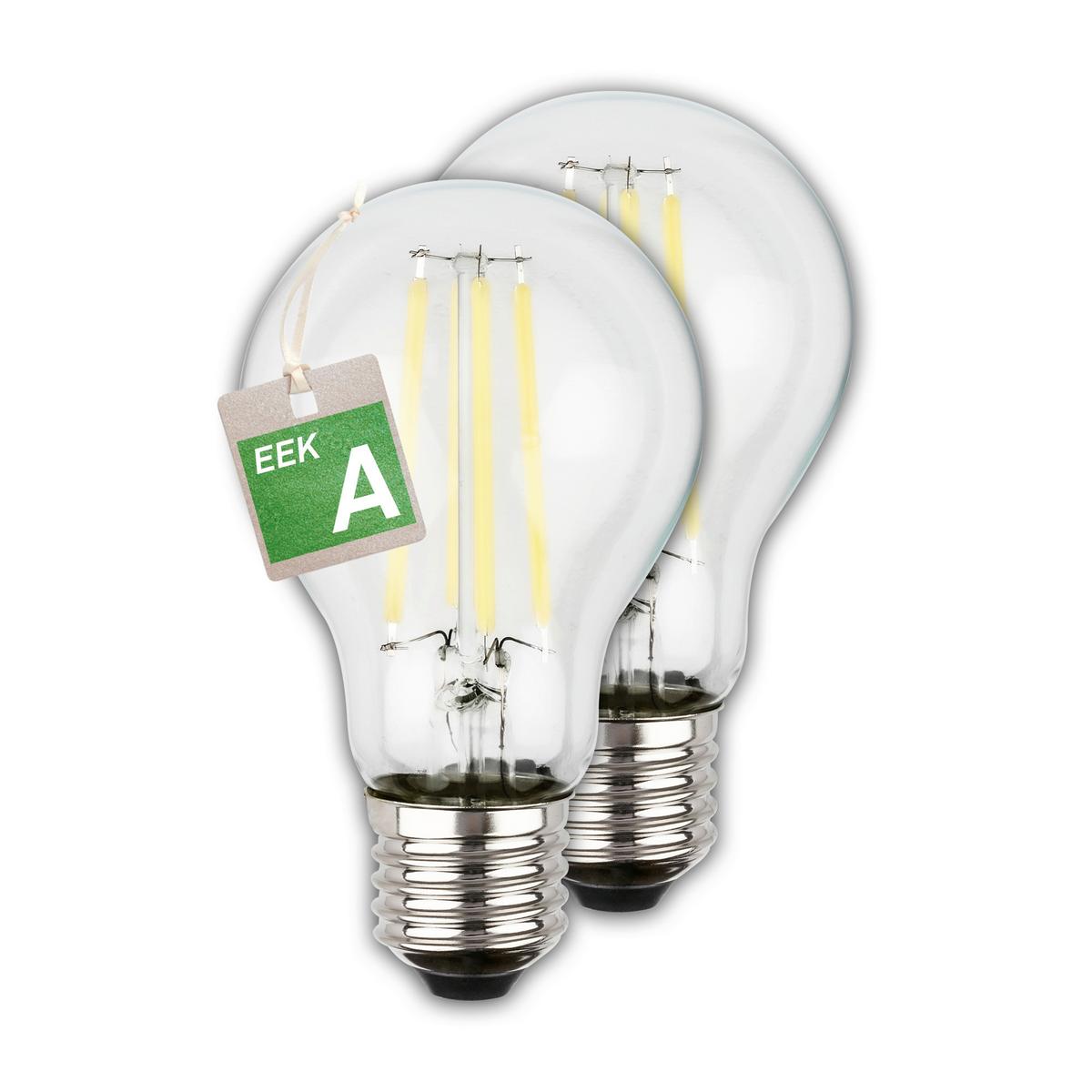 ŻARÓWKA LED 0551005 BULB A60 2ER SET - kolor srebrny, Basics, szkło (6/10.6cm)