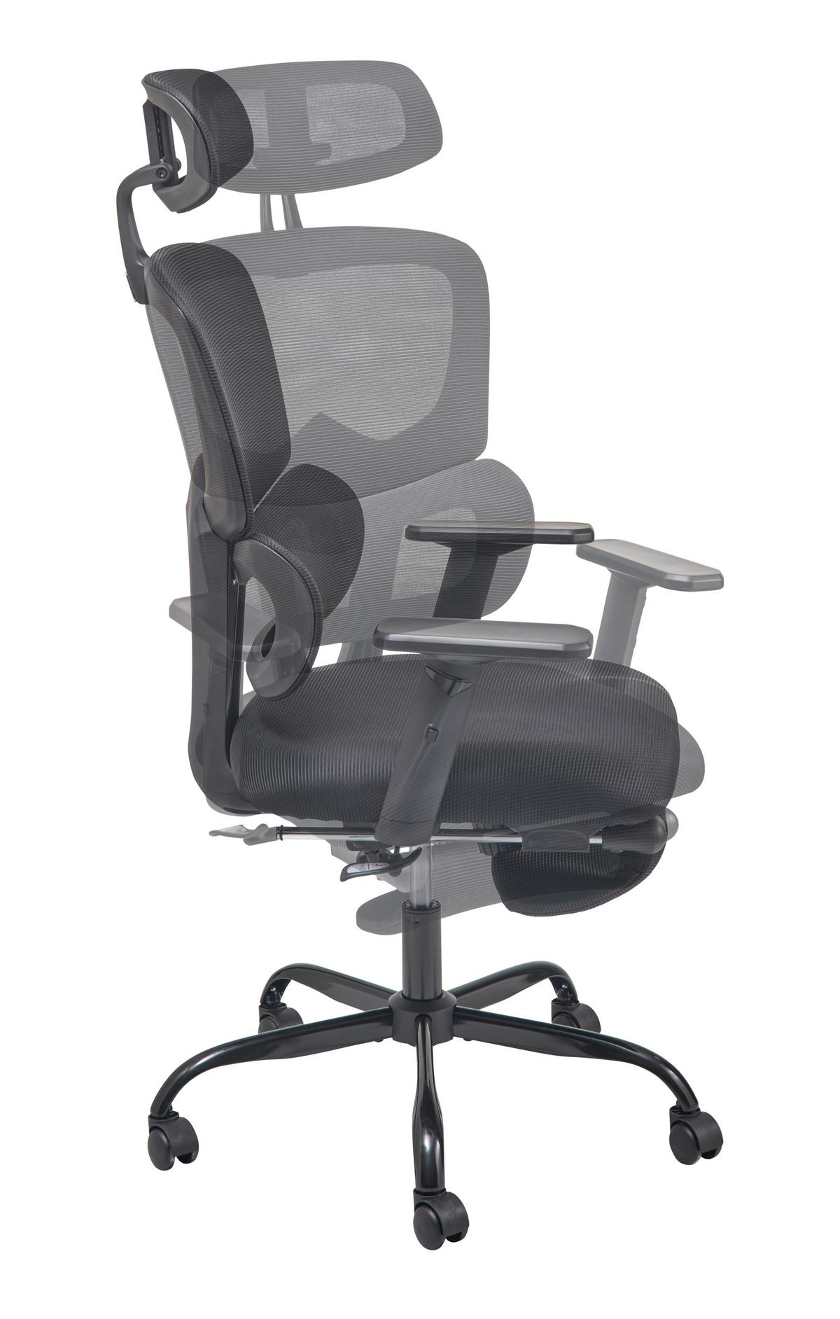 KRZESŁO OBROTOWE PARMA - czarny, Modern, tworzywo sztuczne/metal (65/115-123/68cm) - Livetastic
